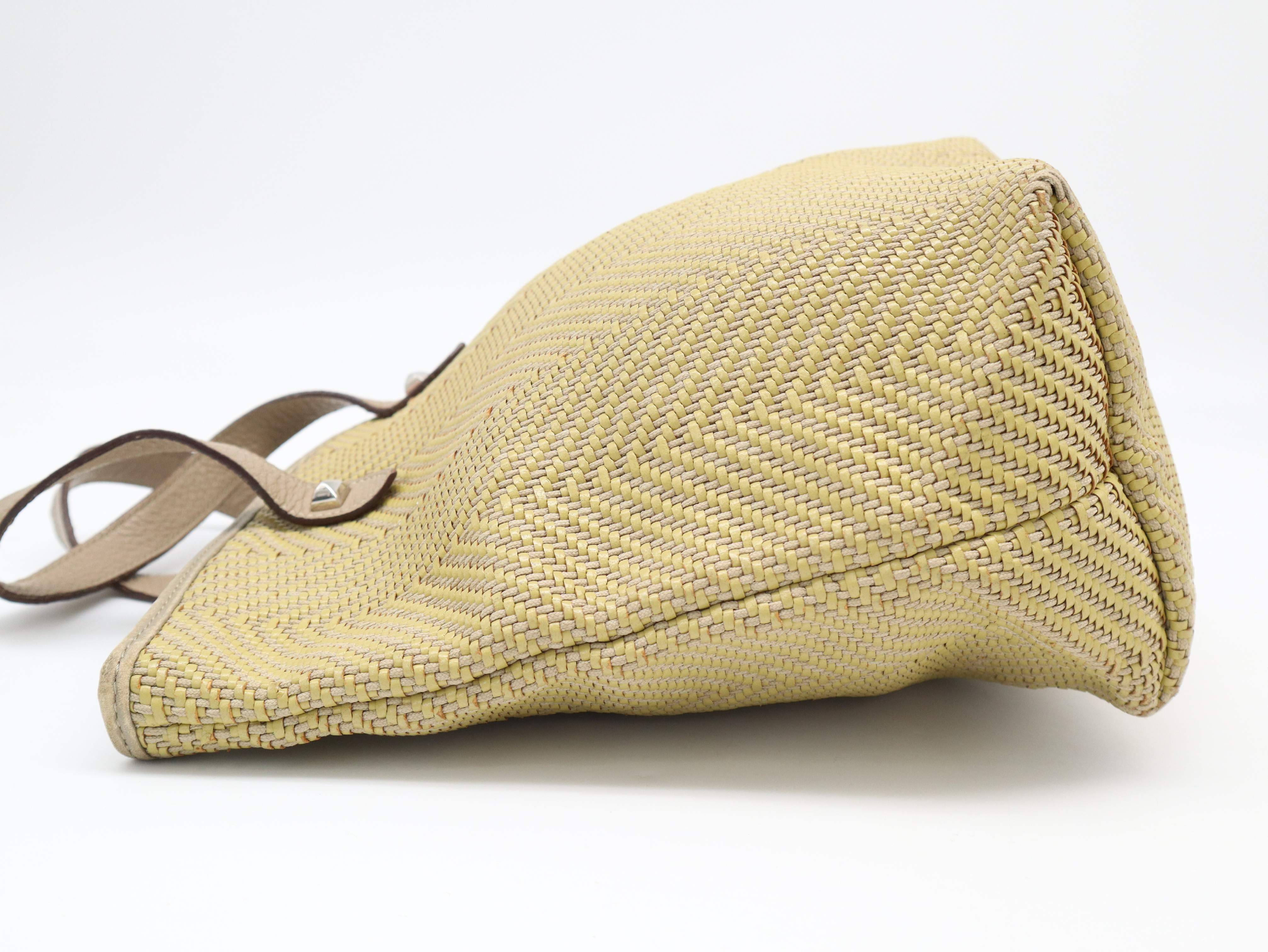 Cabas Chennai PM Handbag, Leather, Yellow — view 3