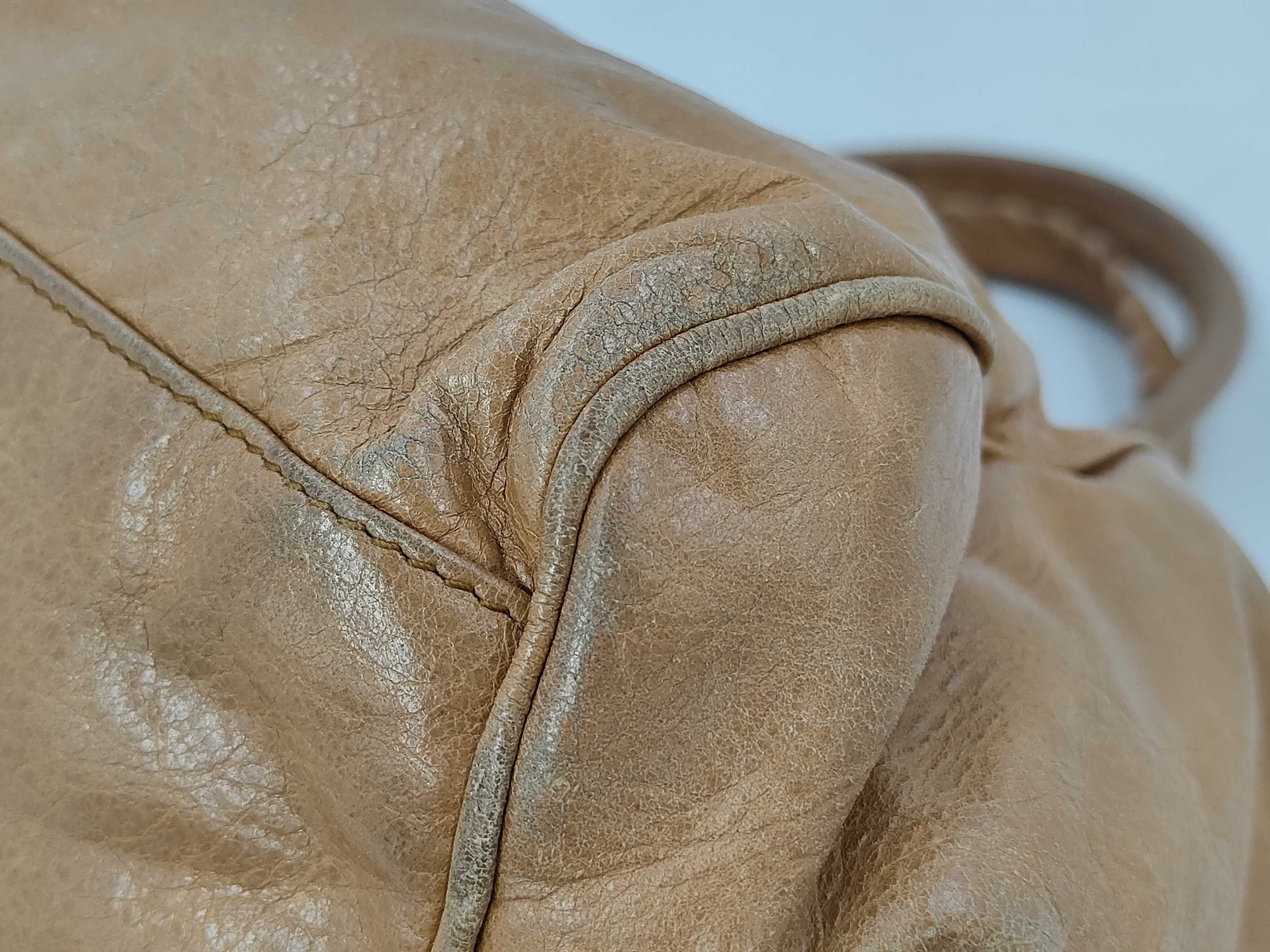 The Sunday Leather Handbag, Beige, 228750, with Mirror — view 3