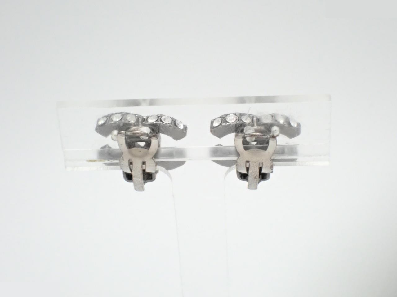 earrings, model 03A, Coco Mark design, fully rhinestoned, 1.7cm wide. — view 2