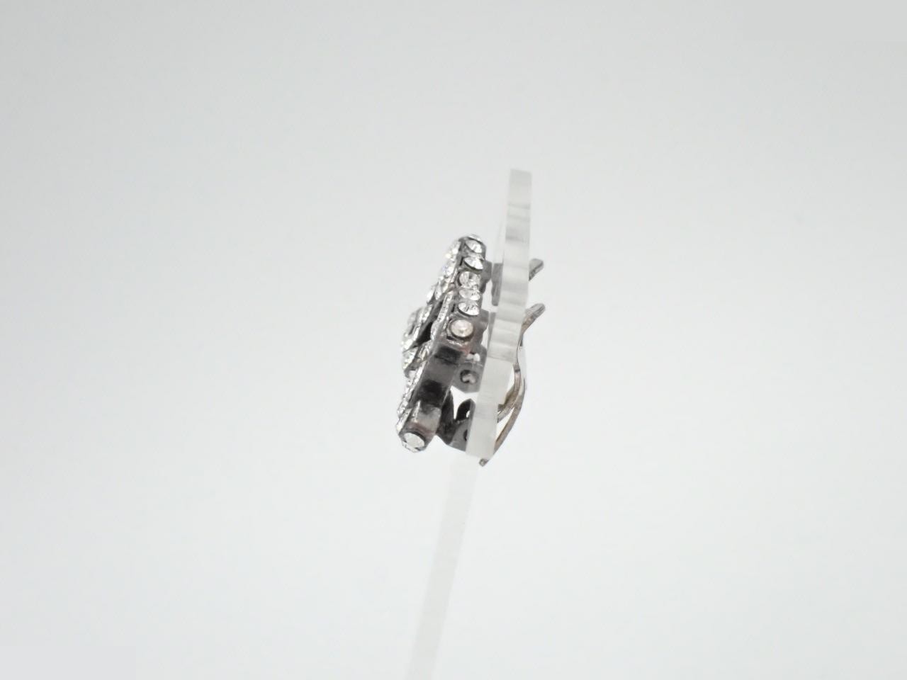 earrings, model 03A, Coco Mark design, fully rhinestoned, 1.7cm wide. — view 3