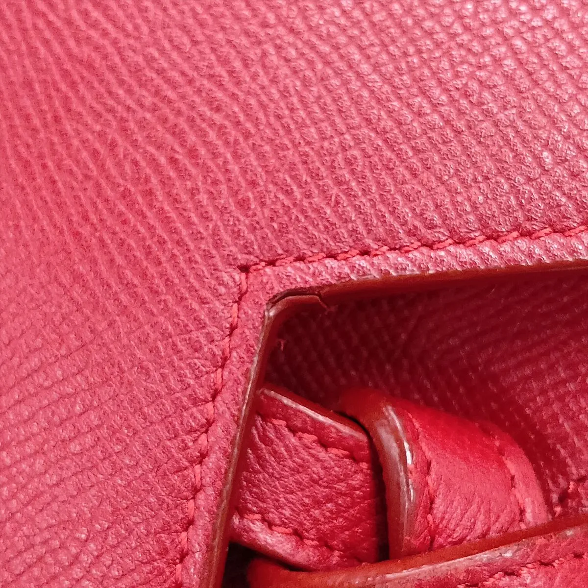Belt Bag Micro Leather 2-Way Handbag Red — view 13