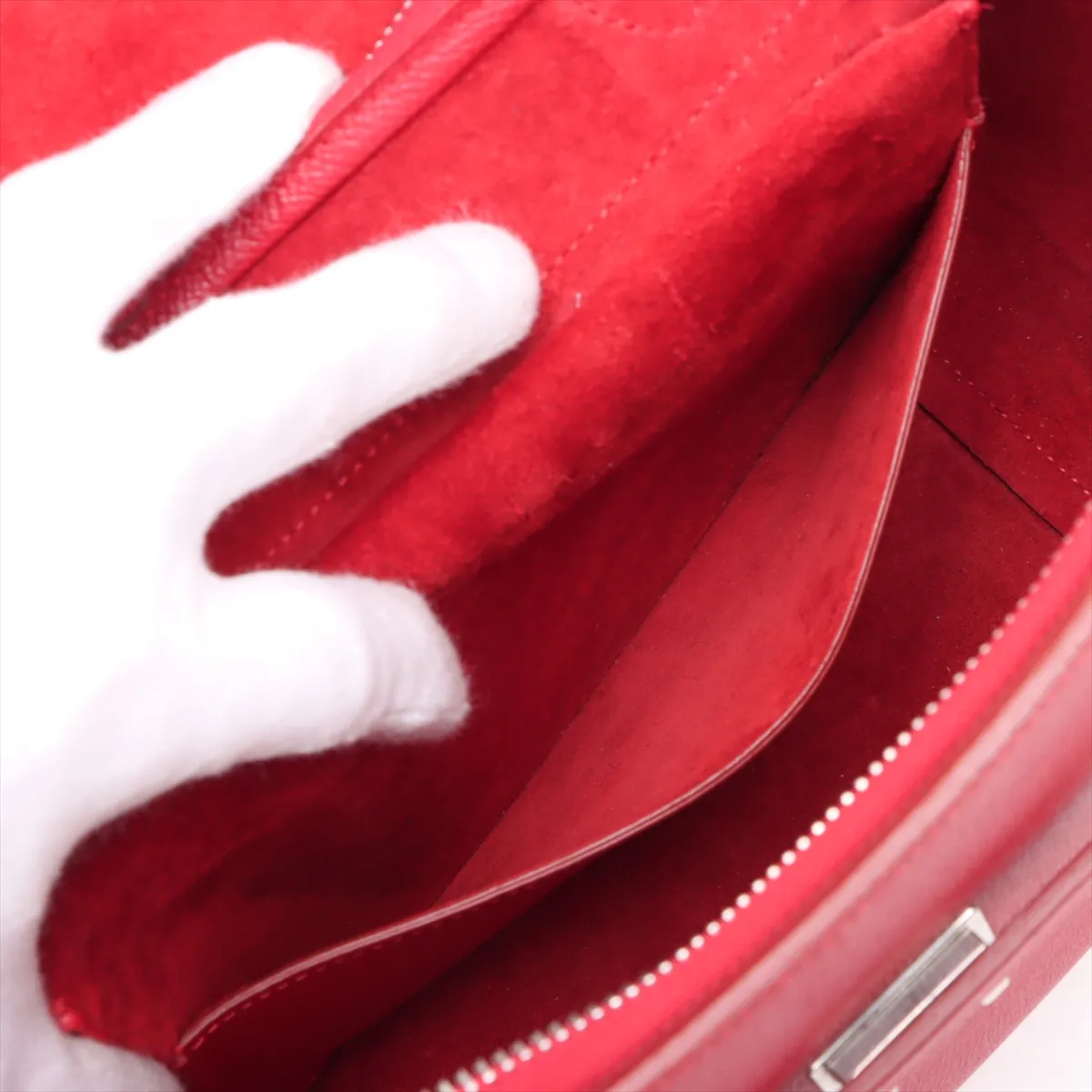 Belt Bag Micro Leather 2-Way Handbag Red — view 9