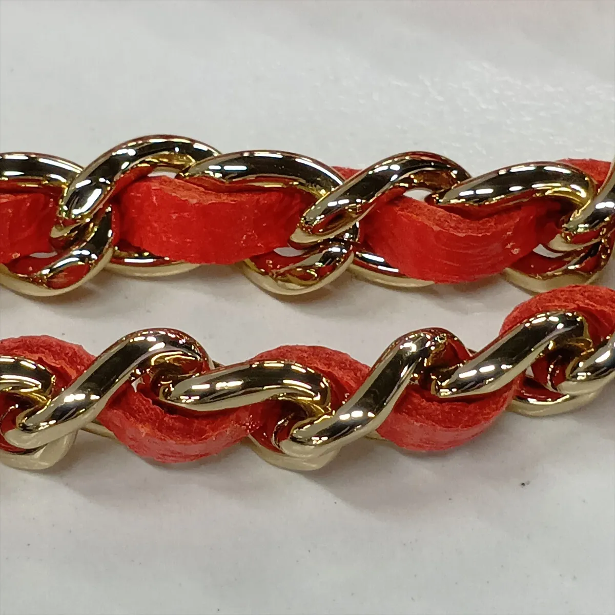 Matelassé Leather Chain Shoulder Bag, Red, Gold Hardware, A1A82T89, Random Serial Number — view 11