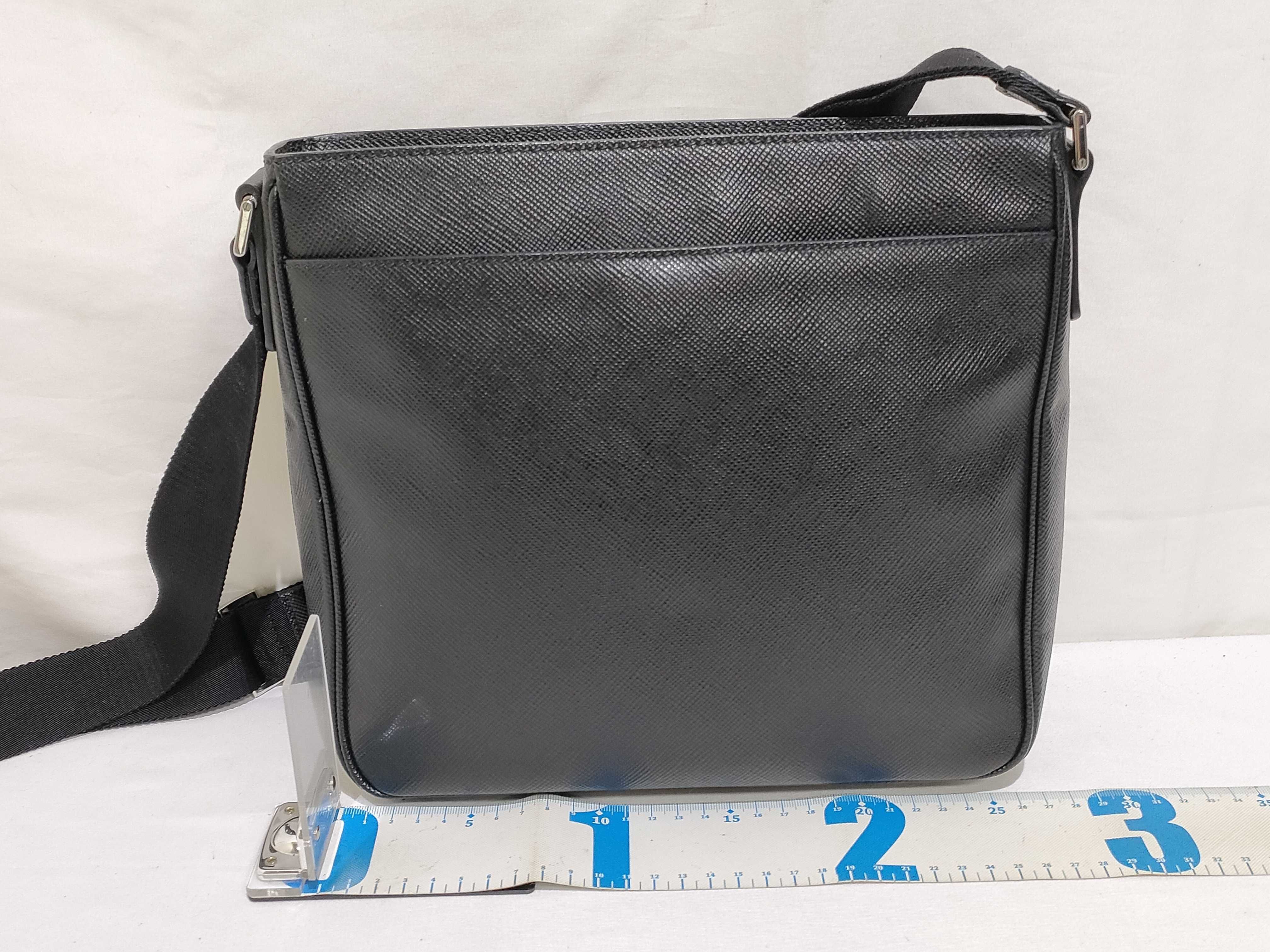 Shoulder Bag, Saffiano Leather, Black Shoulder Bag — view 2