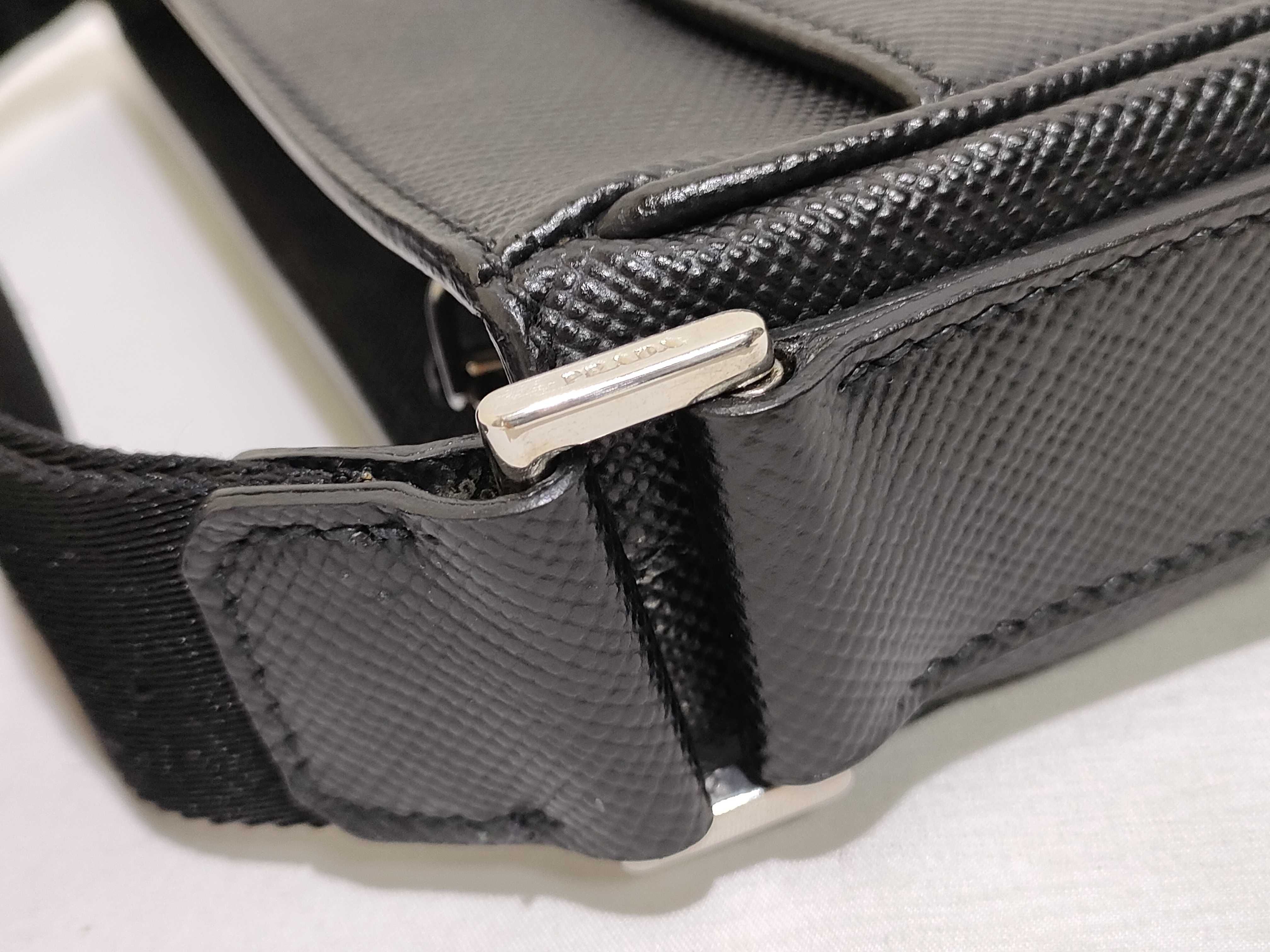 Shoulder Bag, Saffiano Leather, Black Shoulder Bag — view 5