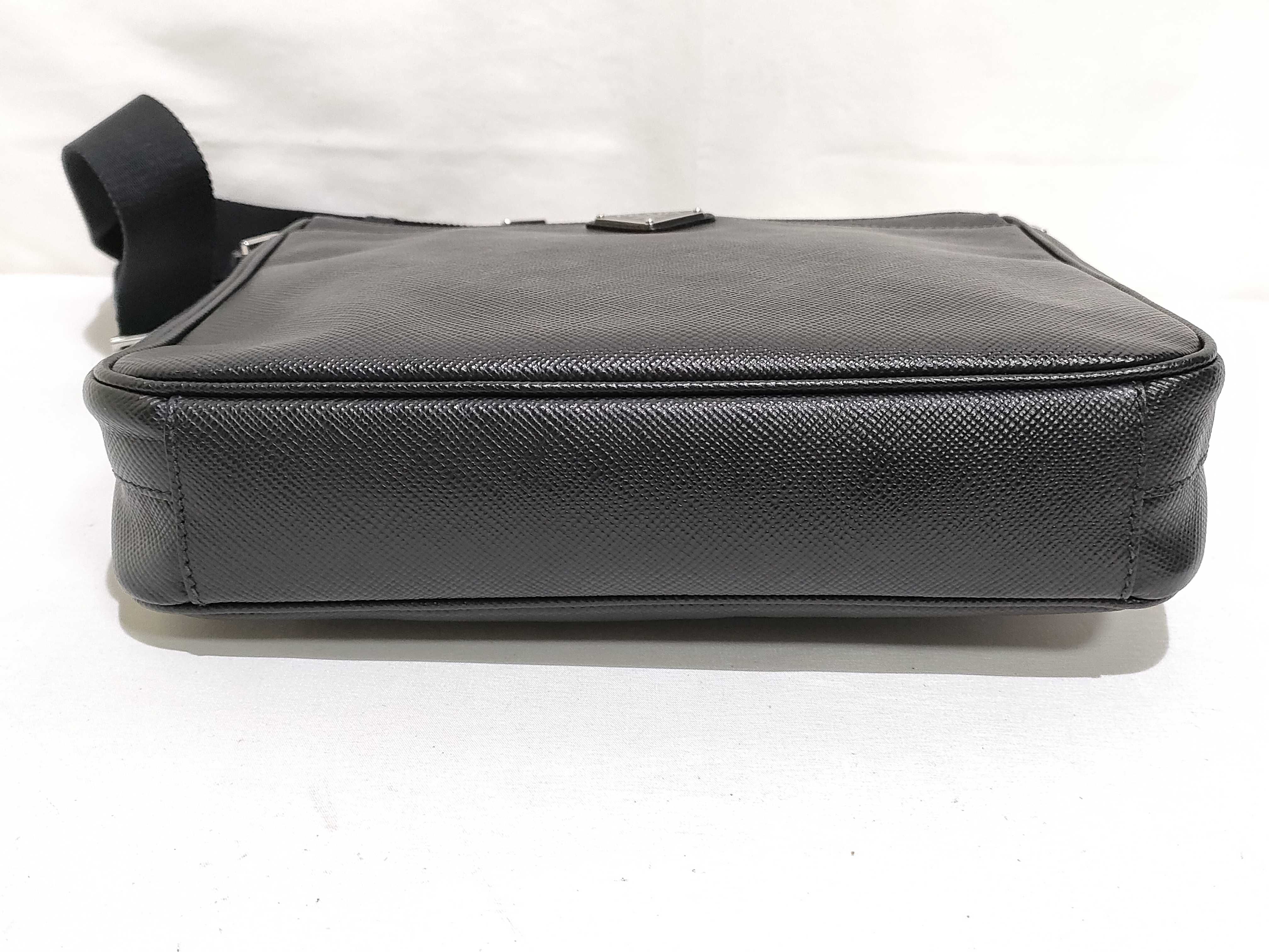 Shoulder Bag, Saffiano Leather, Black Shoulder Bag — view 7
