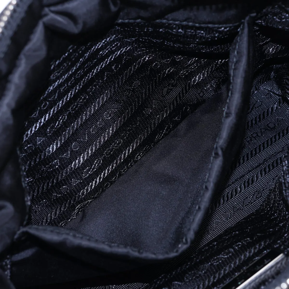 Tessuto Quilted Nylon x Leather 2-Way Handbag, Black — view 10