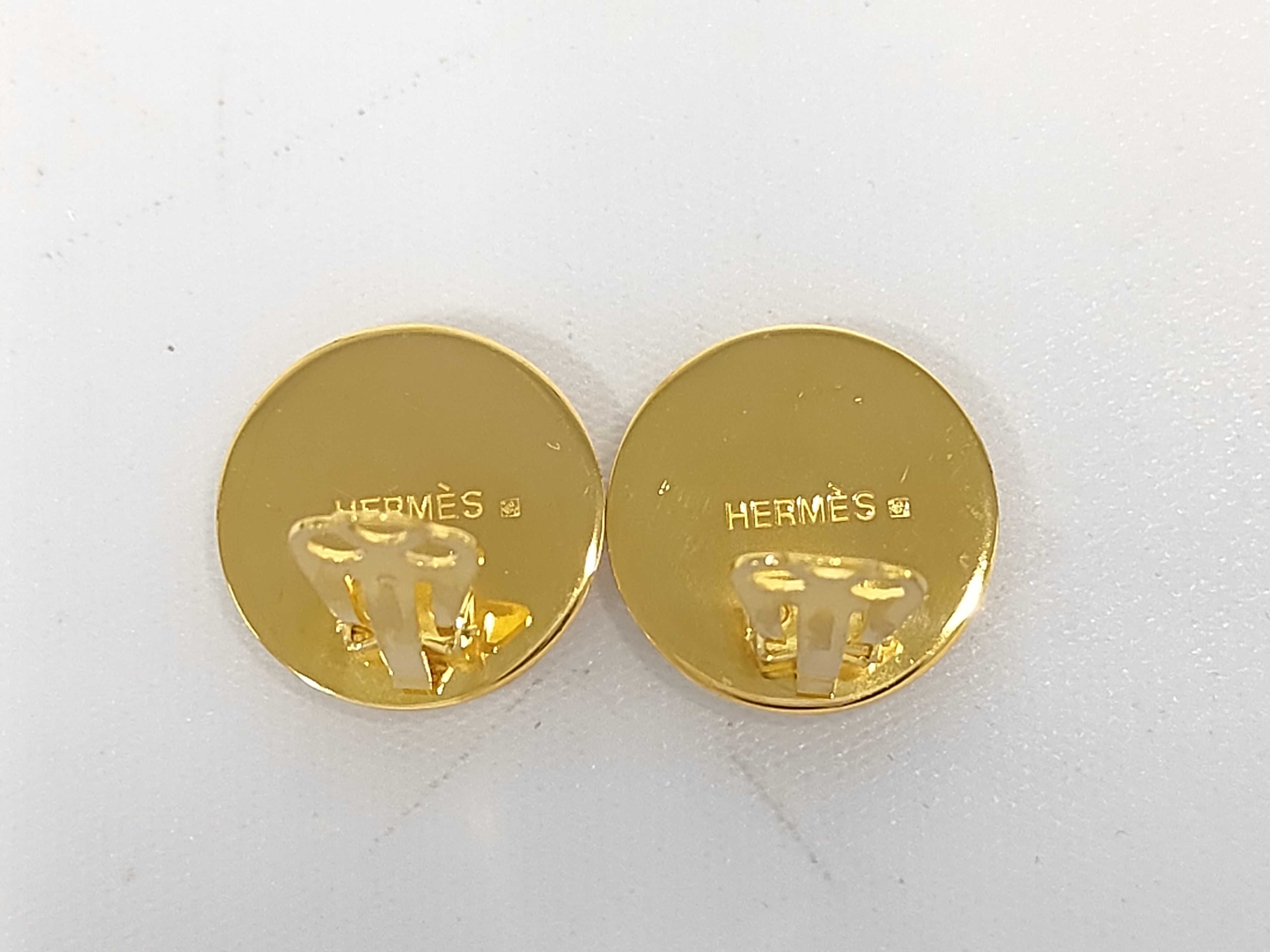 Enamel Border Earrings, Multicolor x Gold Hardware, Hermes Earrings — view 3