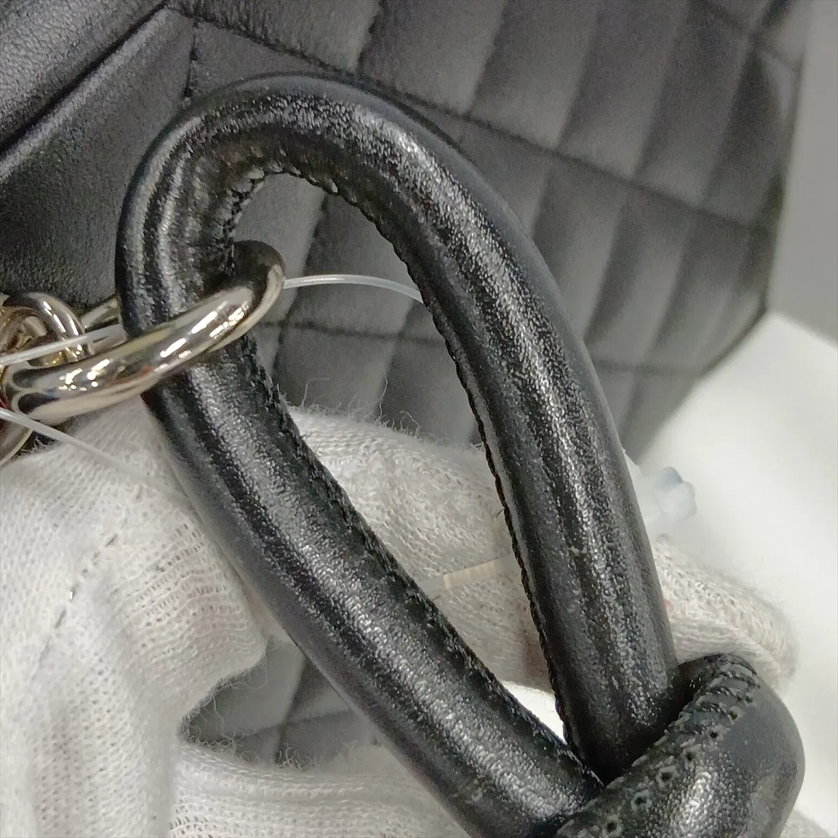 Cambon Line Leather Handbag, Black with Silver Hardware, 10121856 (Serial Number in the 10s) — view 12