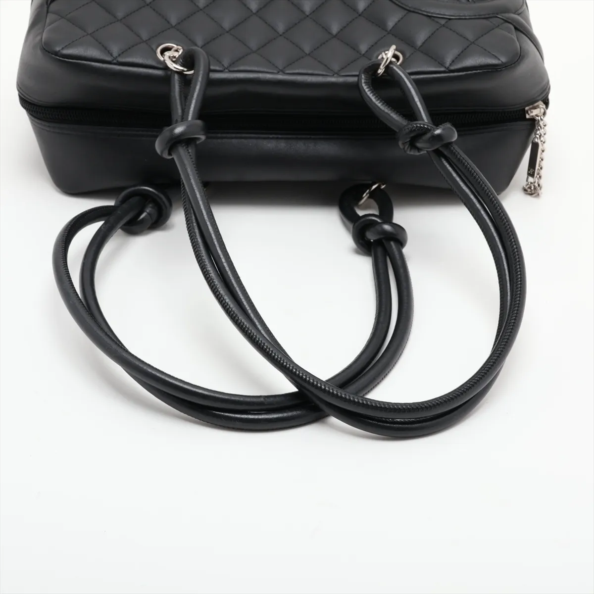 Cambon Line Leather Handbag, Black with Silver Hardware, 10121856 (Serial Number in the 10s) — view 5
