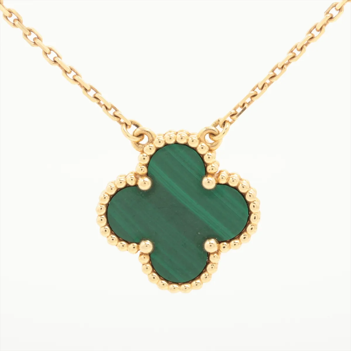 Vintage Alhambra Malachite Necklace 750(YG) 5.4g JD896172 Stone — view 2
