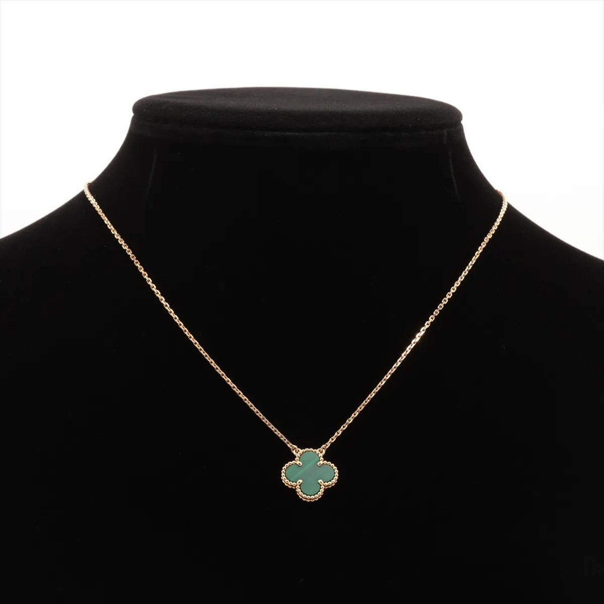 Vintage Alhambra Malachite Necklace 750(YG) 5.4g JD896172 Stone — view 5