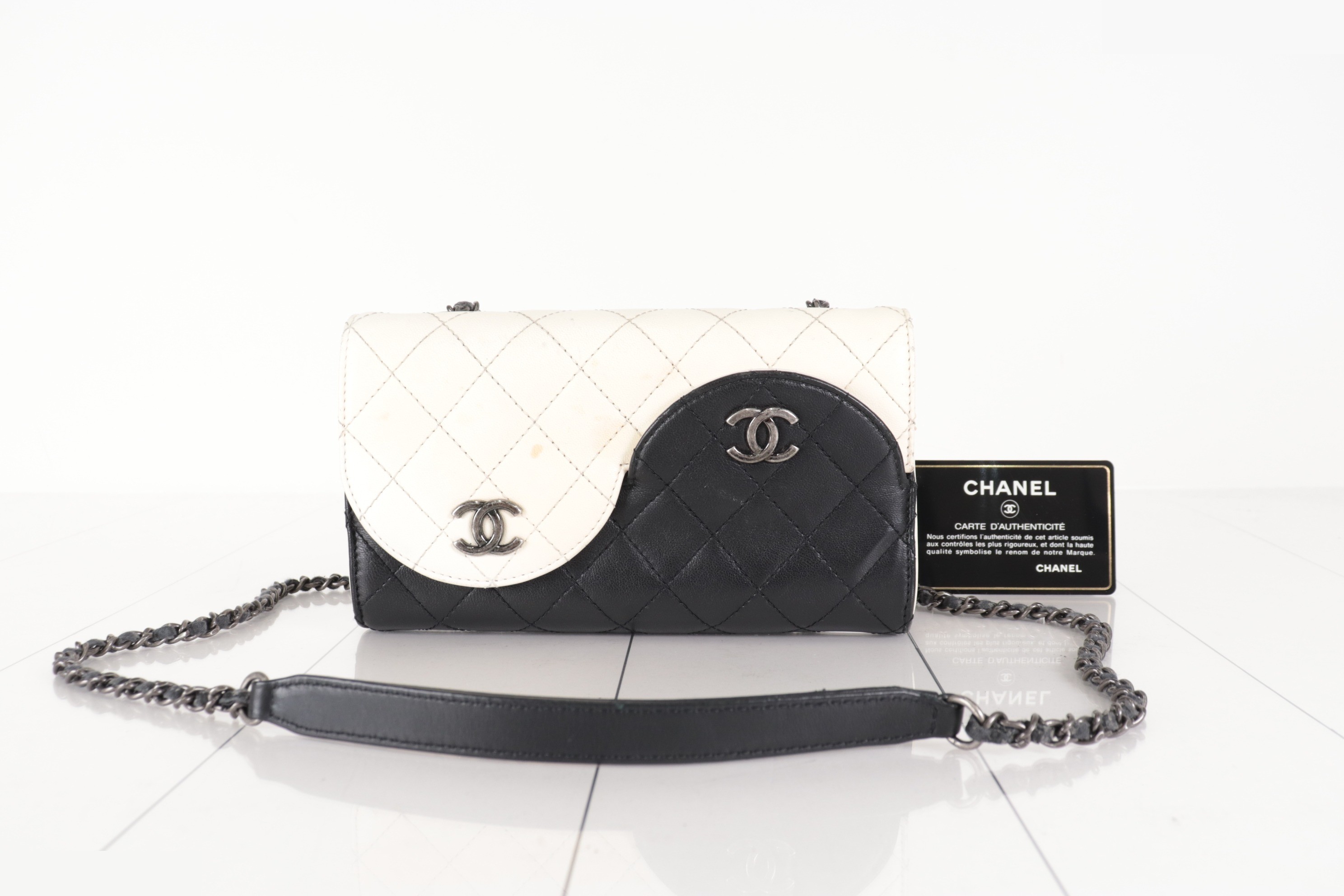 Bicolor Lambskin Chain Shoulder Bag, Item No. 22