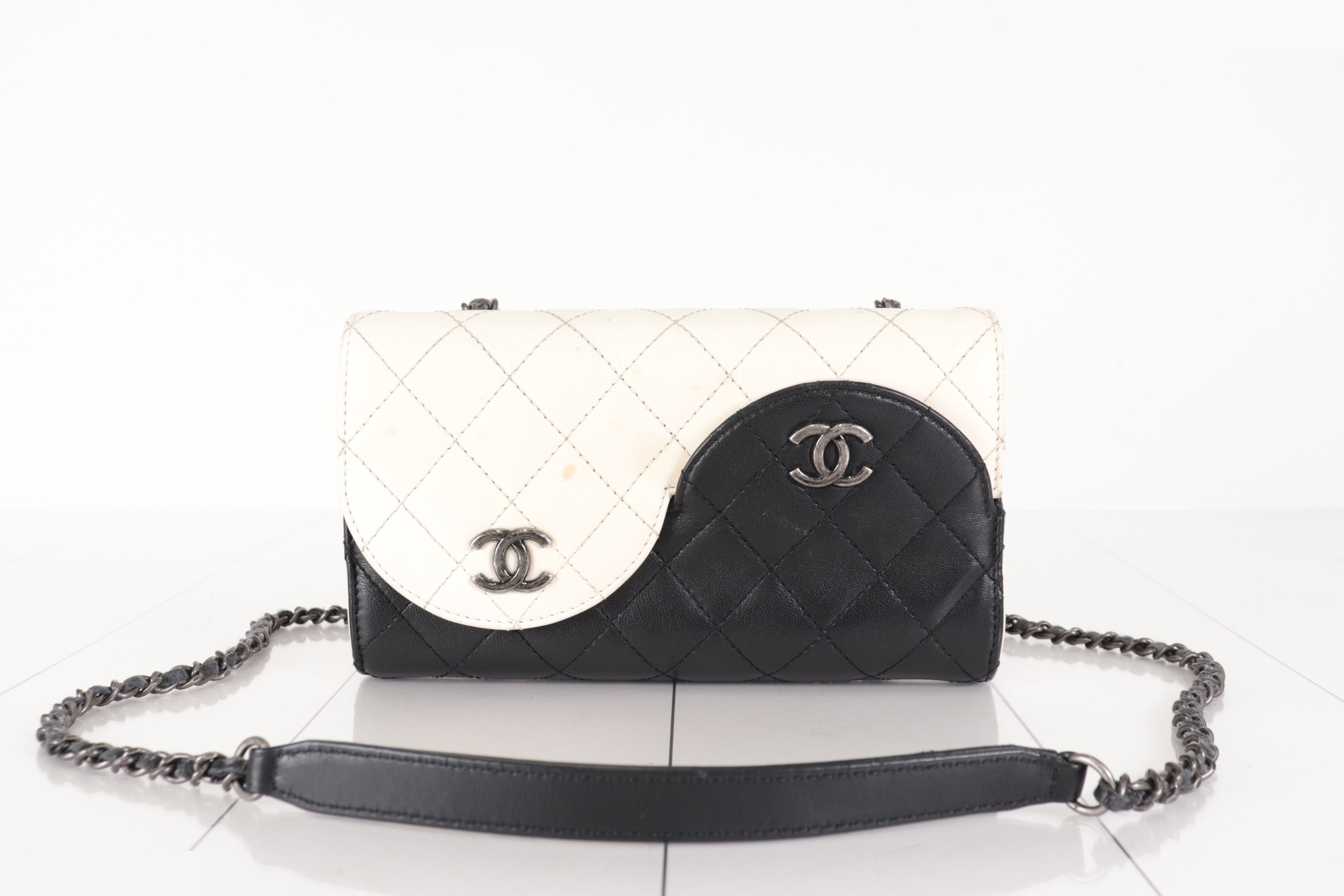 Bicolor Lambskin Chain Shoulder Bag, Item No. 22 — view 2