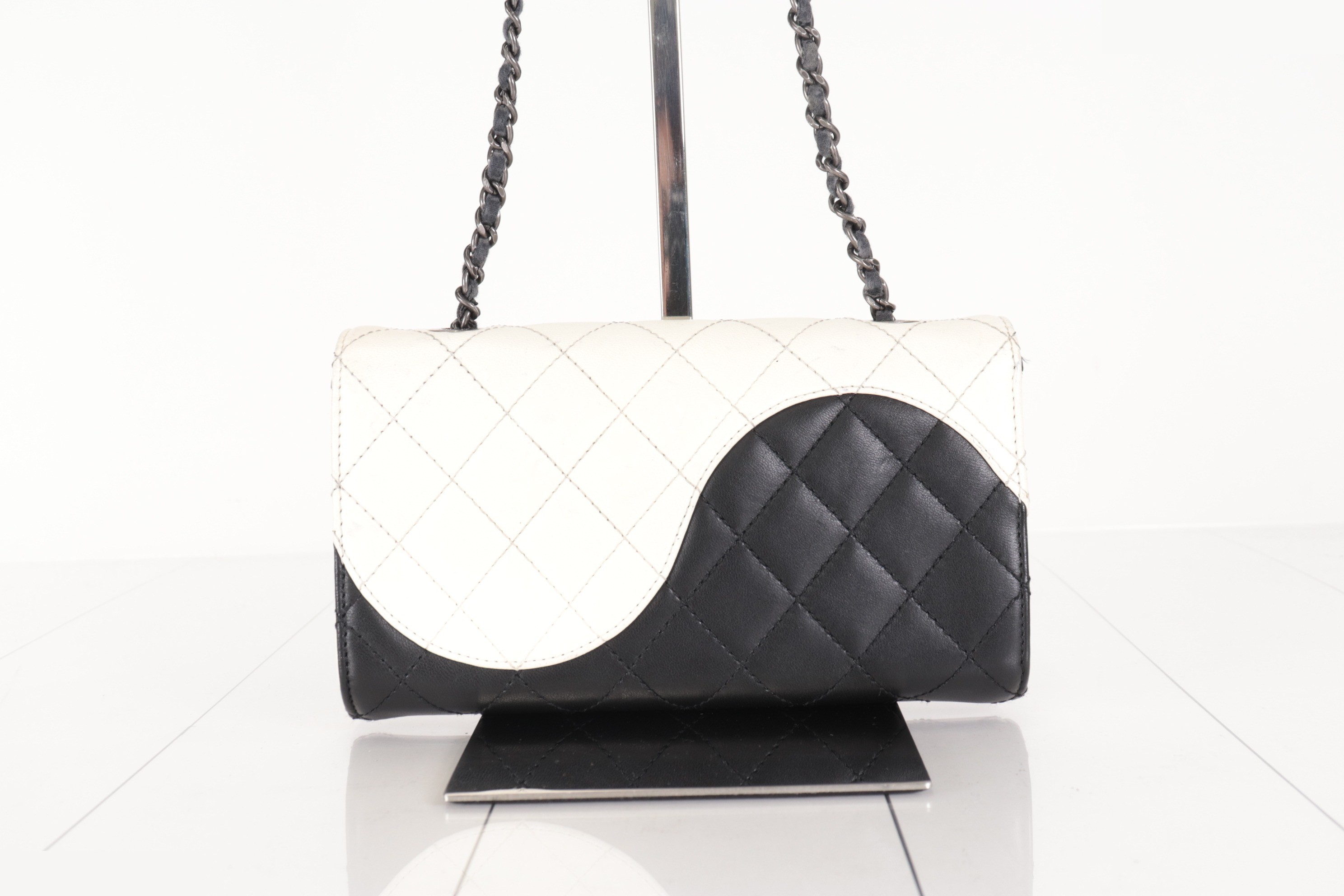 Bicolor Lambskin Chain Shoulder Bag, Item No. 22 — view 3