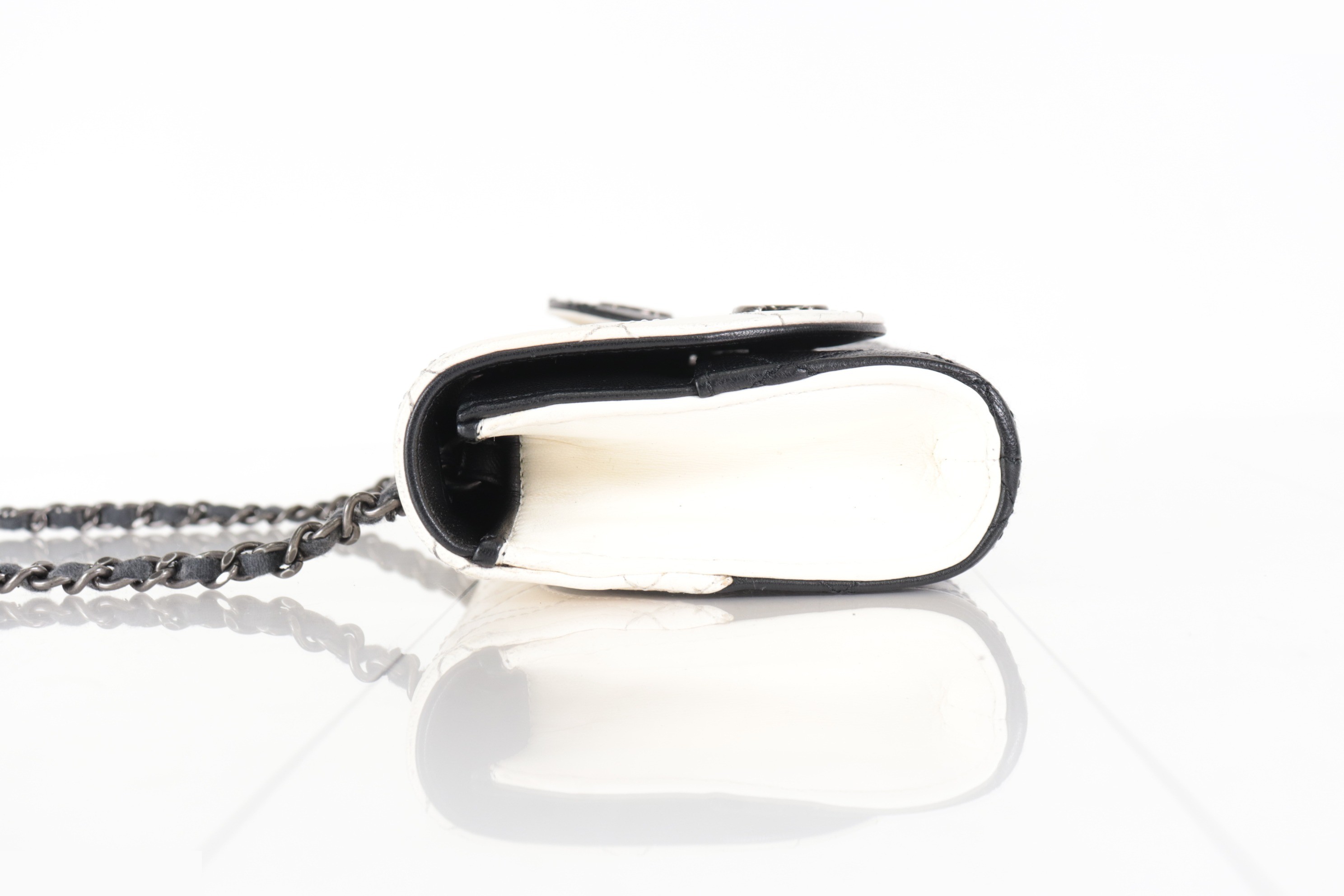 Bicolor Lambskin Chain Shoulder Bag, Item No. 22 — view 4