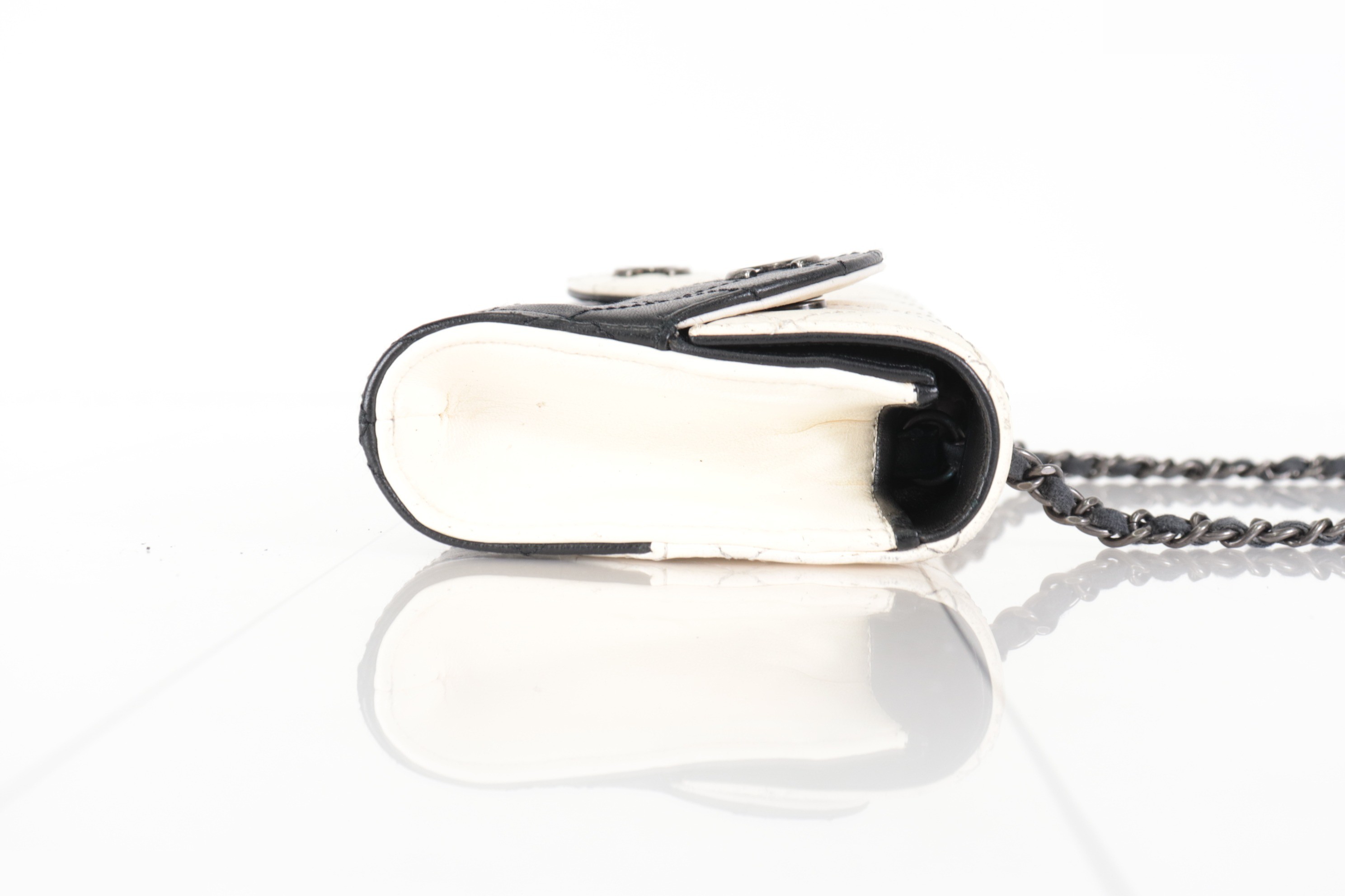Bicolor Lambskin Chain Shoulder Bag, Item No. 22 — view 5