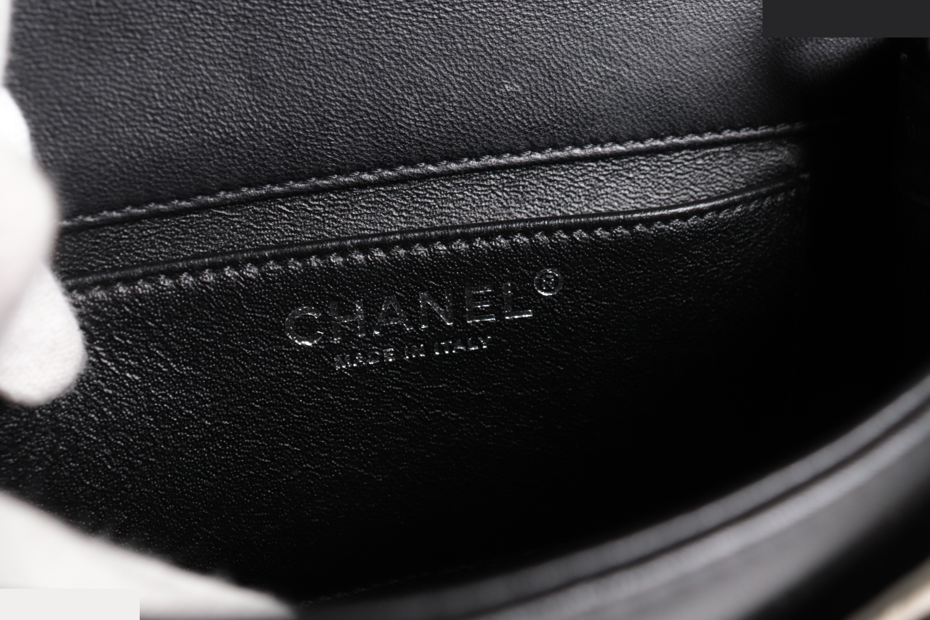 Bicolor Lambskin Chain Shoulder Bag, Item No. 22 — view 8