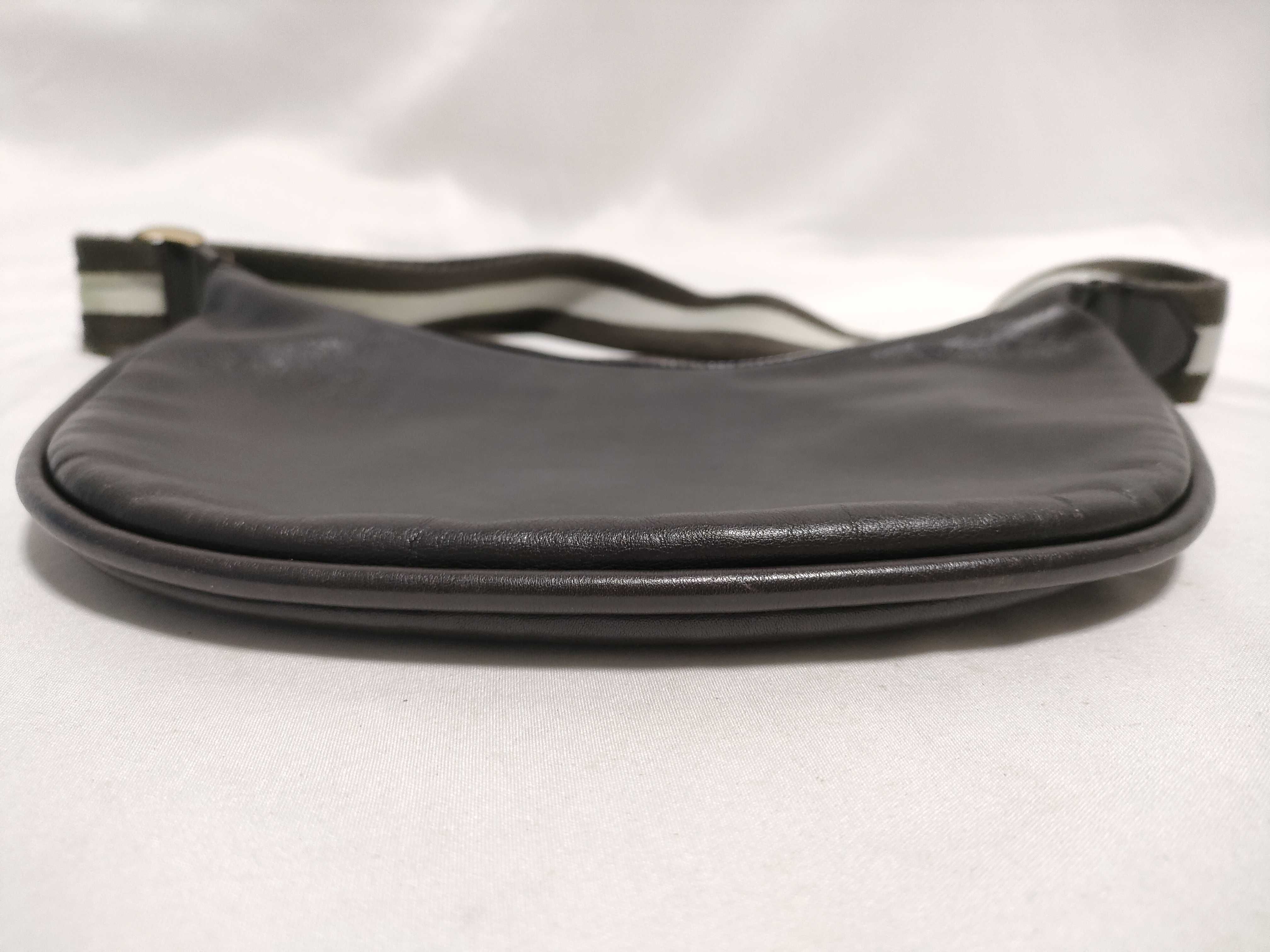 Leather Sherry Line 001 4186 Half Moon Hobo Dark Brown One Shoulder Bag — view 8