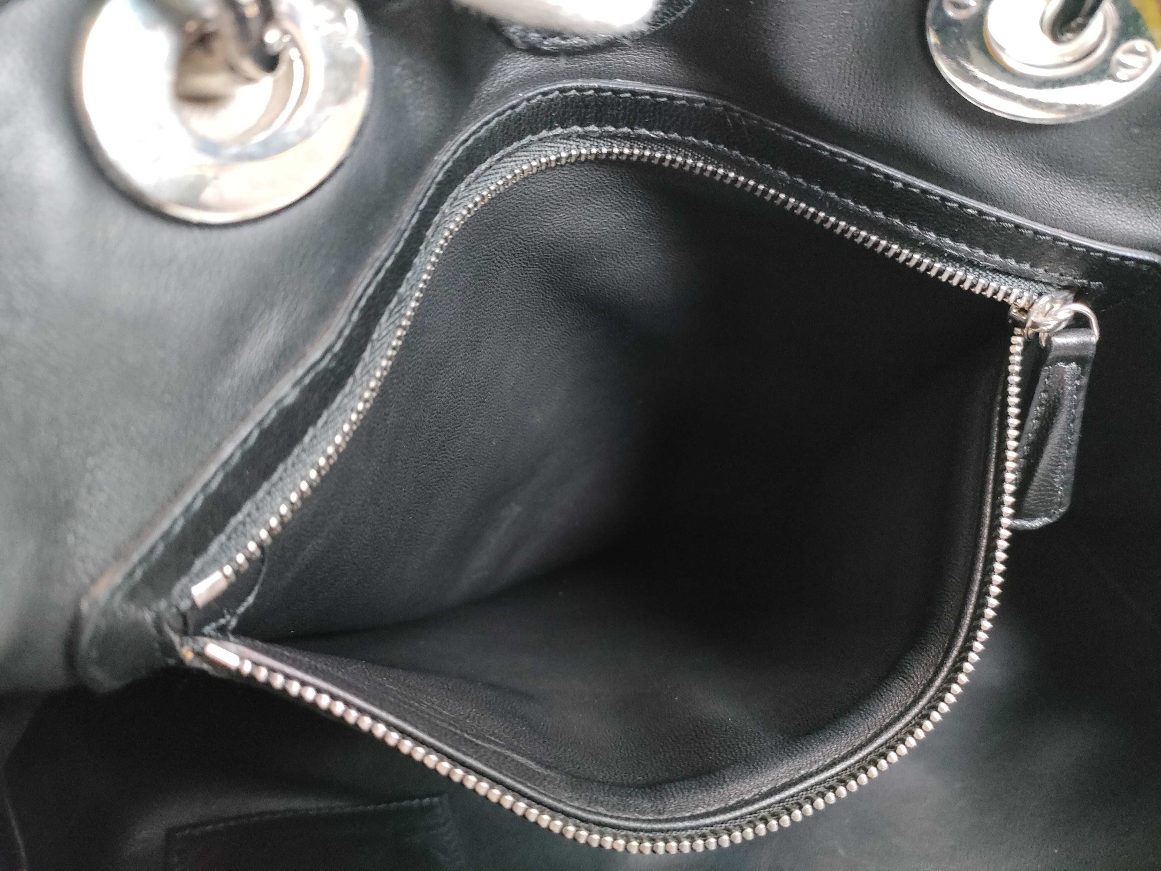Lady Dior Lambskin Leather Handbag Vintage Tote Bag — view 12