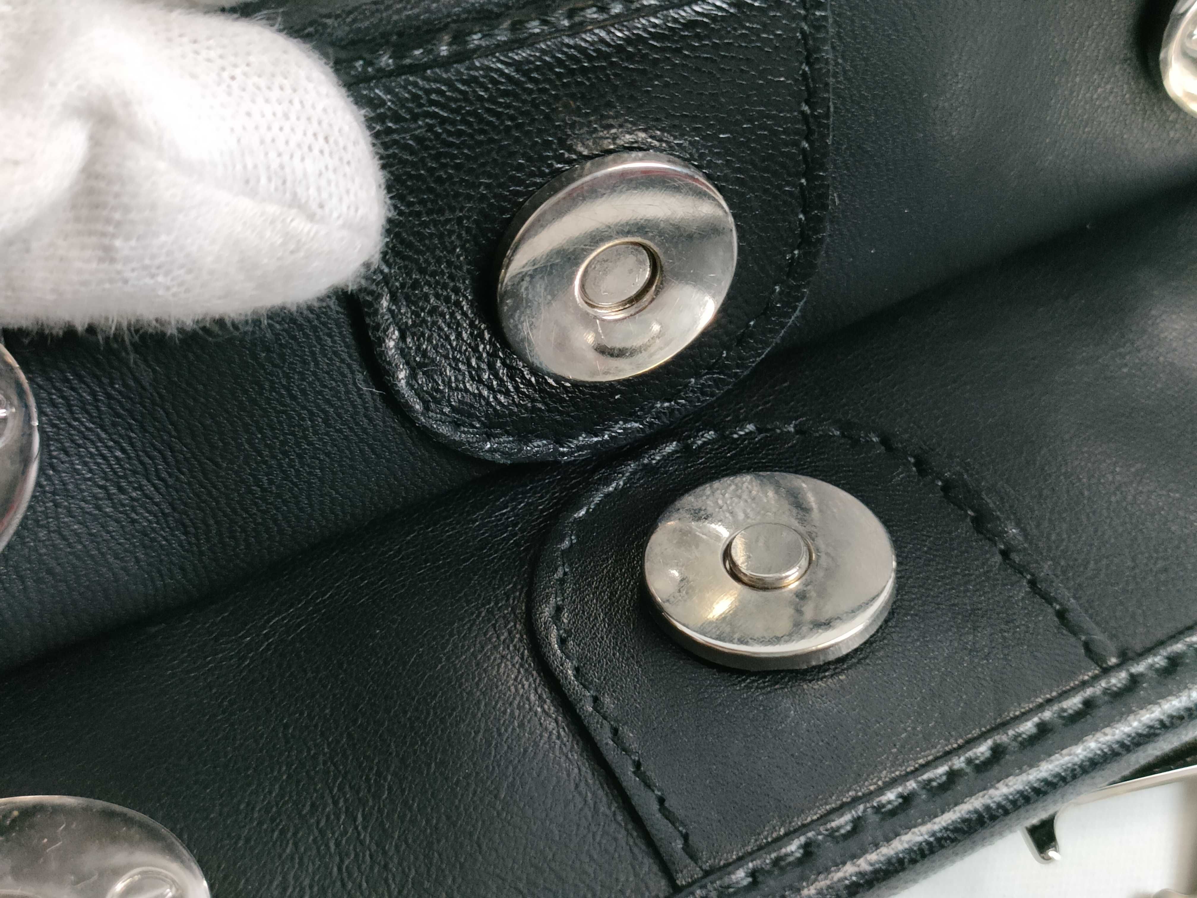 Lady Dior Lambskin Leather Handbag Vintage Tote Bag — view 13