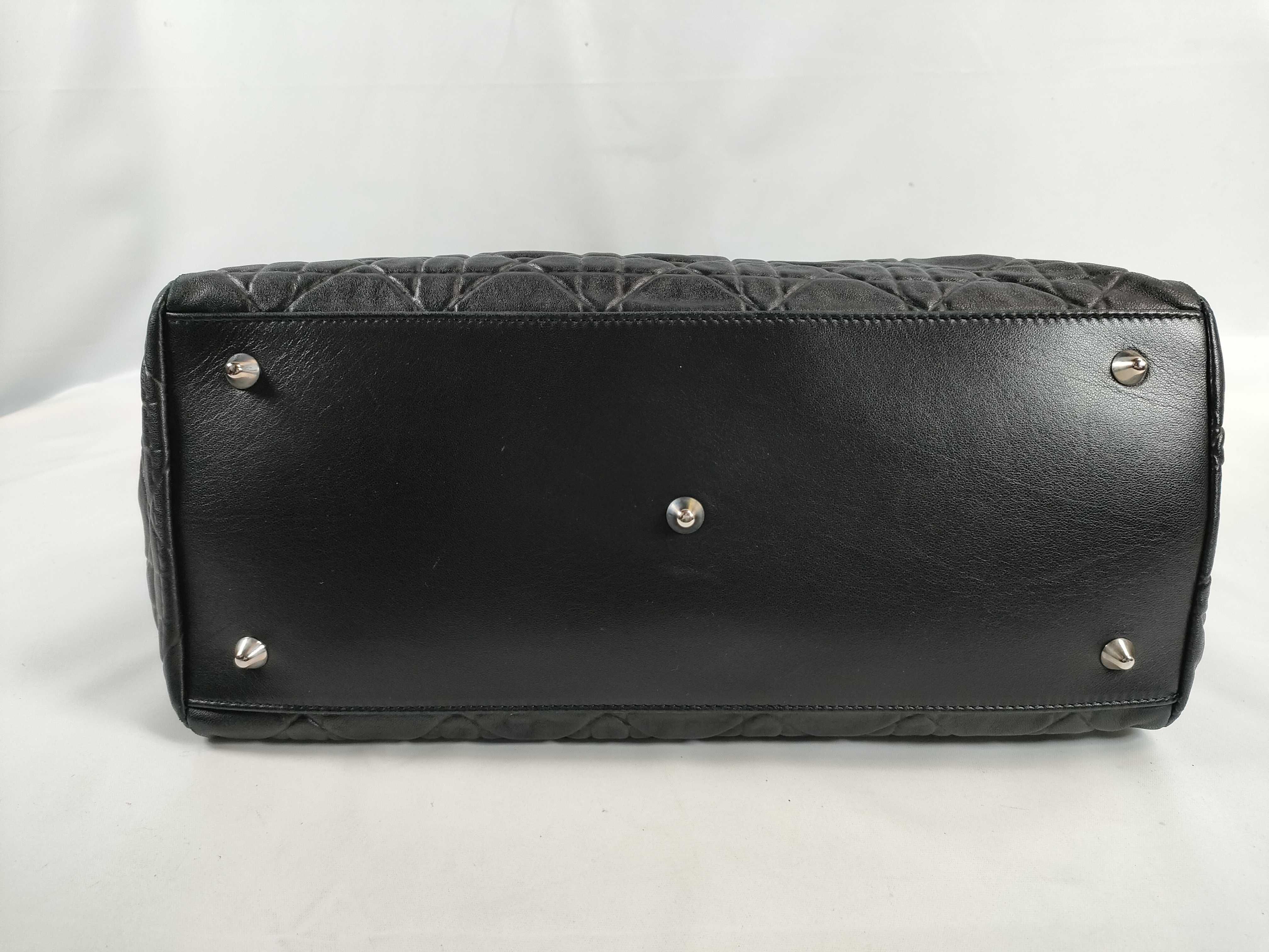 Lady Dior Lambskin Leather Handbag Vintage Tote Bag — view 7