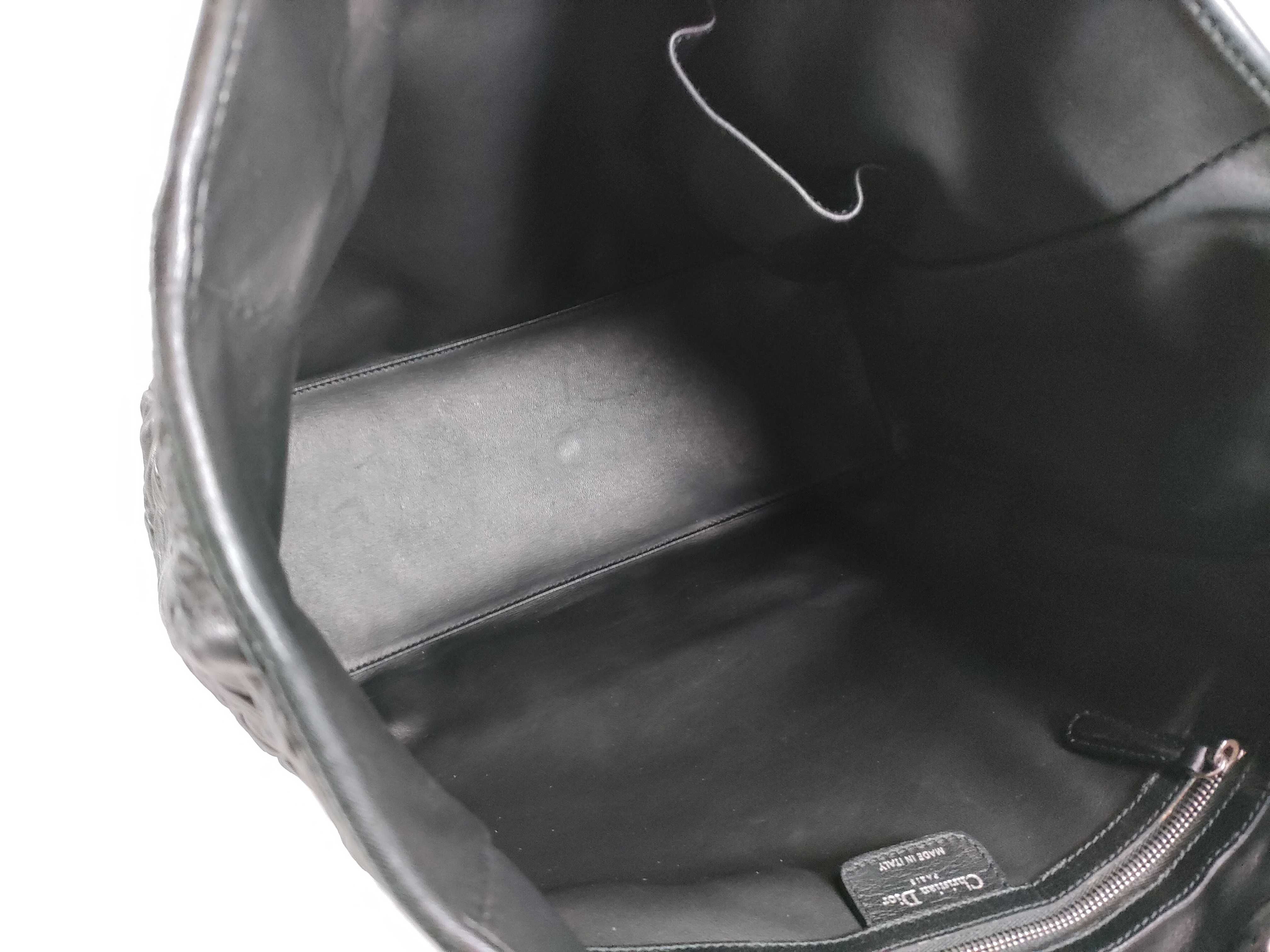 Lady Dior Lambskin Leather Handbag Vintage Tote Bag — view 8