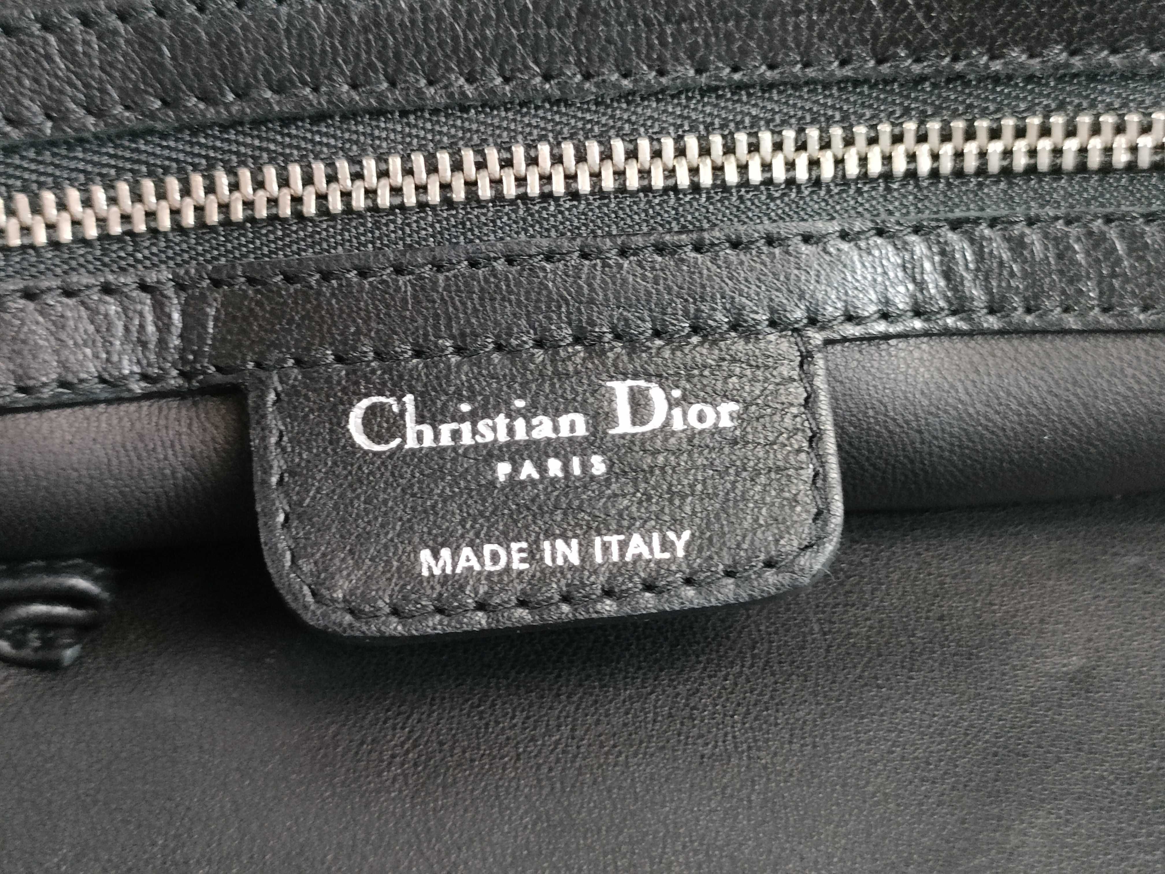 Lady Dior Lambskin Leather Handbag Vintage Tote Bag — view 10