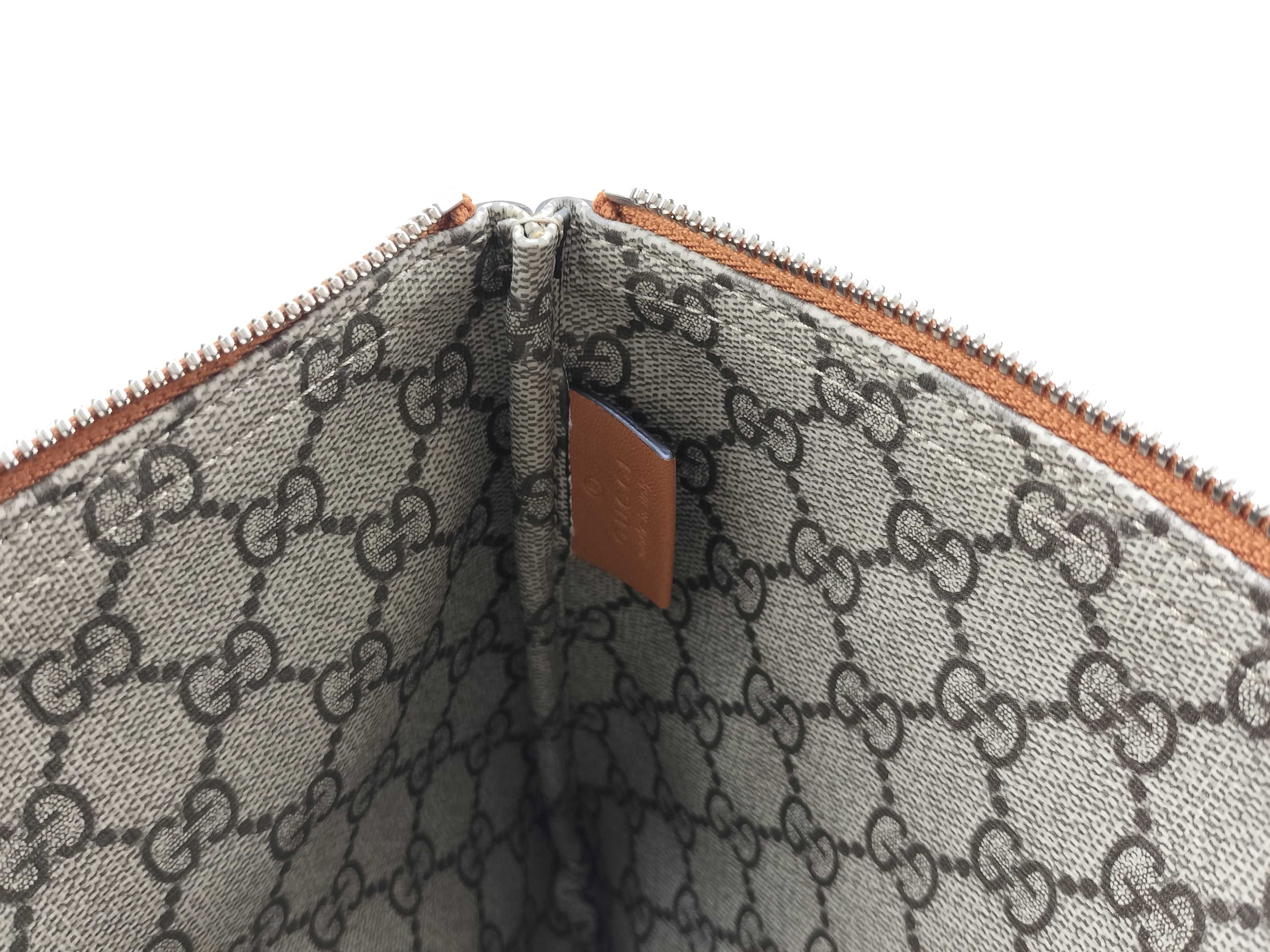 logo print clutch bag, silver hardware, 777165 clutch bag — view 12