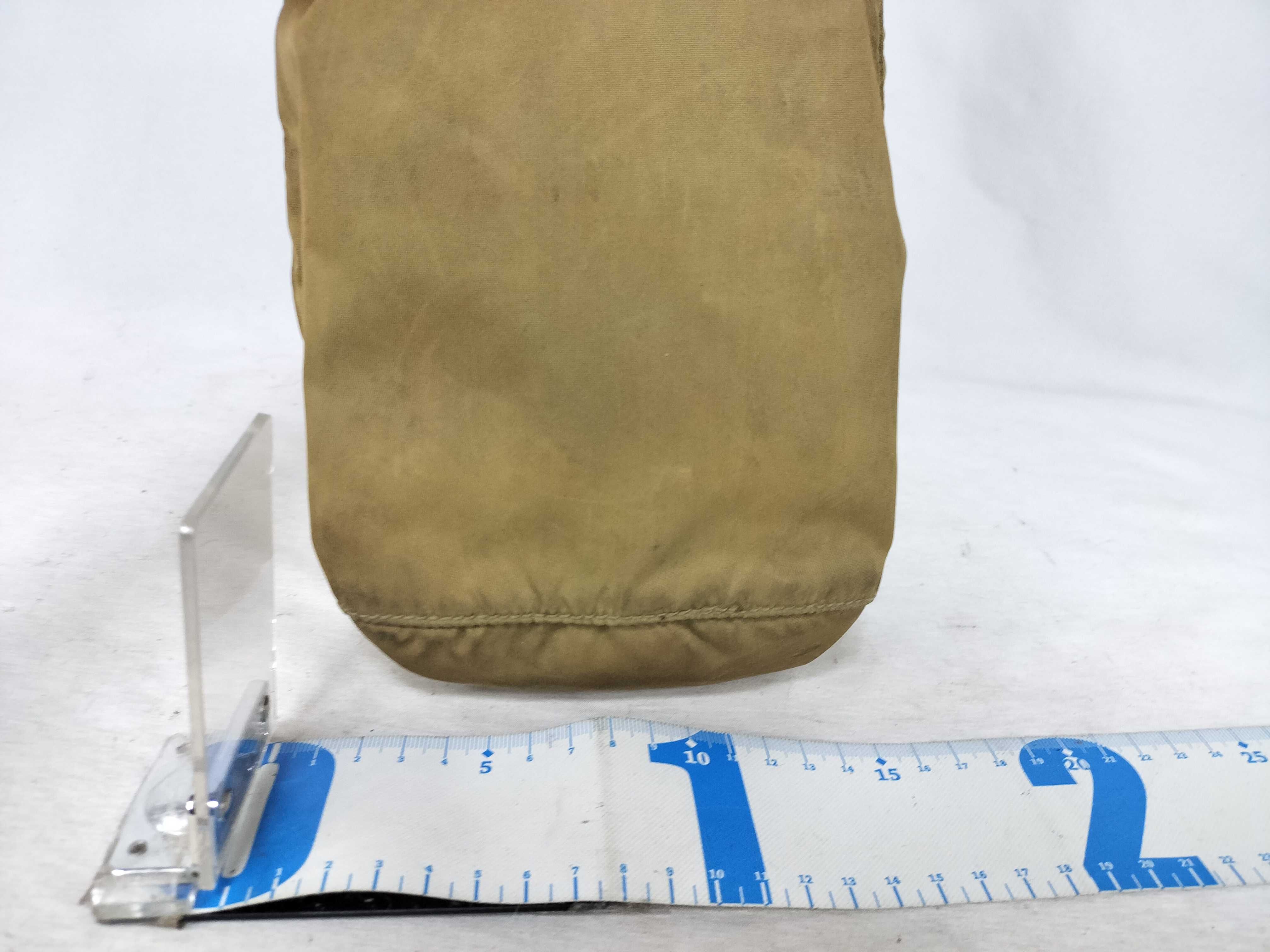nylon drawstring pouch, khaki. — view 2