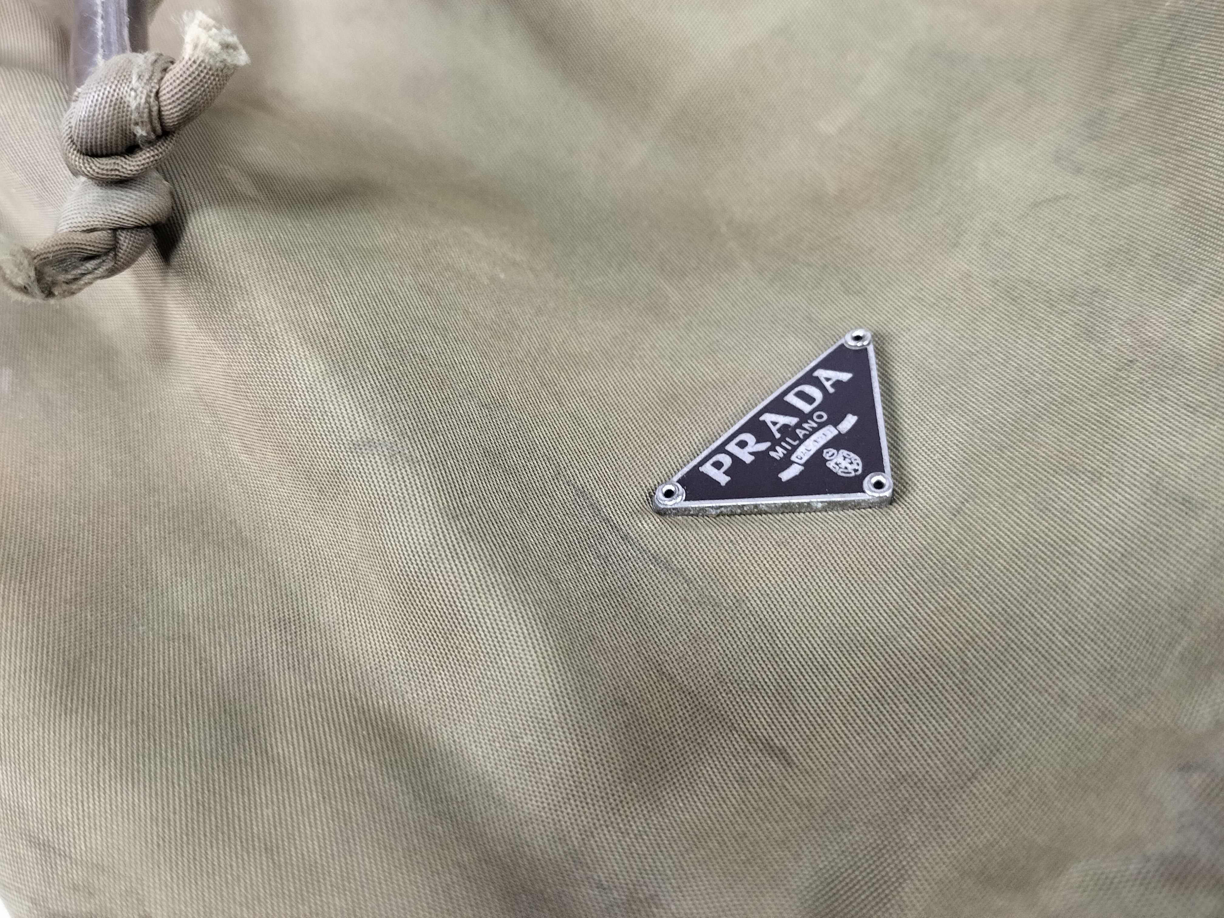 nylon drawstring pouch, khaki. — view 8