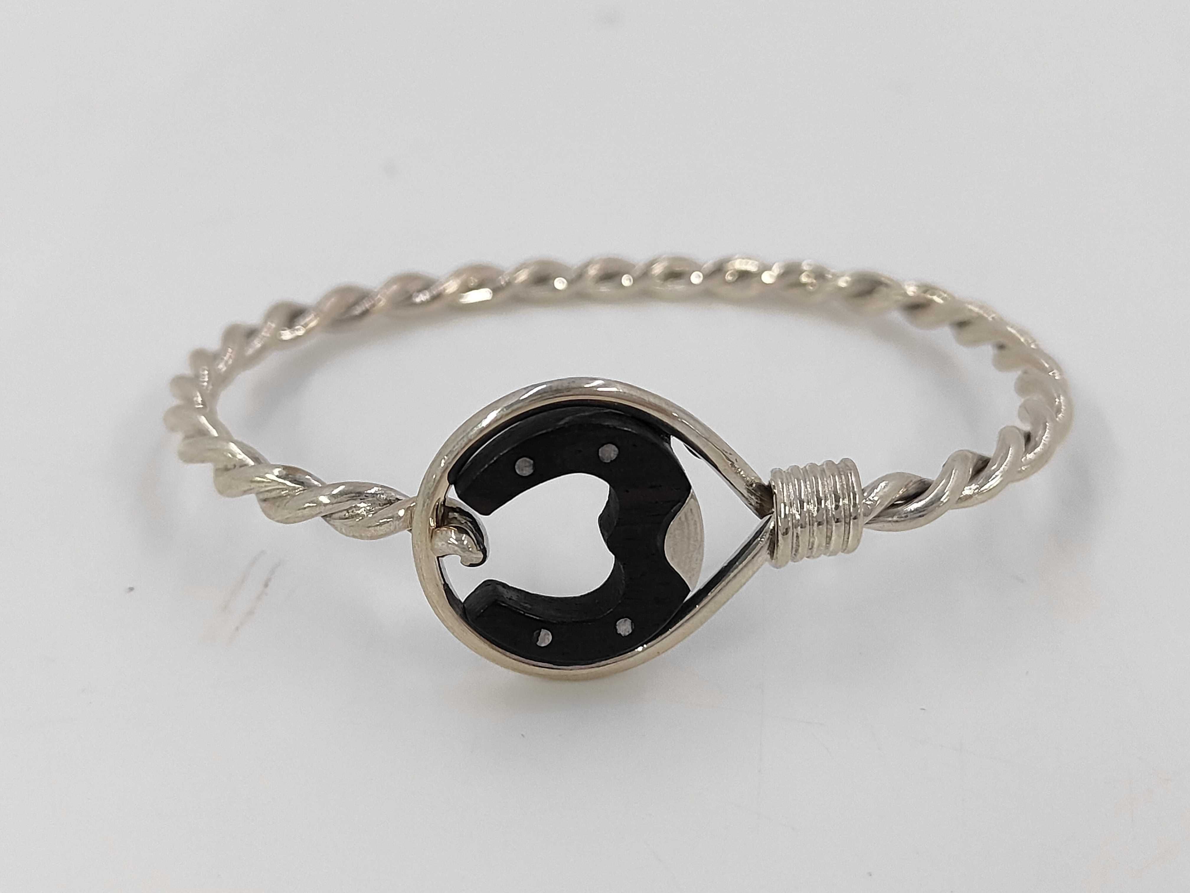 Extremely Rare Item: Gucci Bangle, Ebony Twist Wire, Silver, Size 18, Bracelet/Bangle