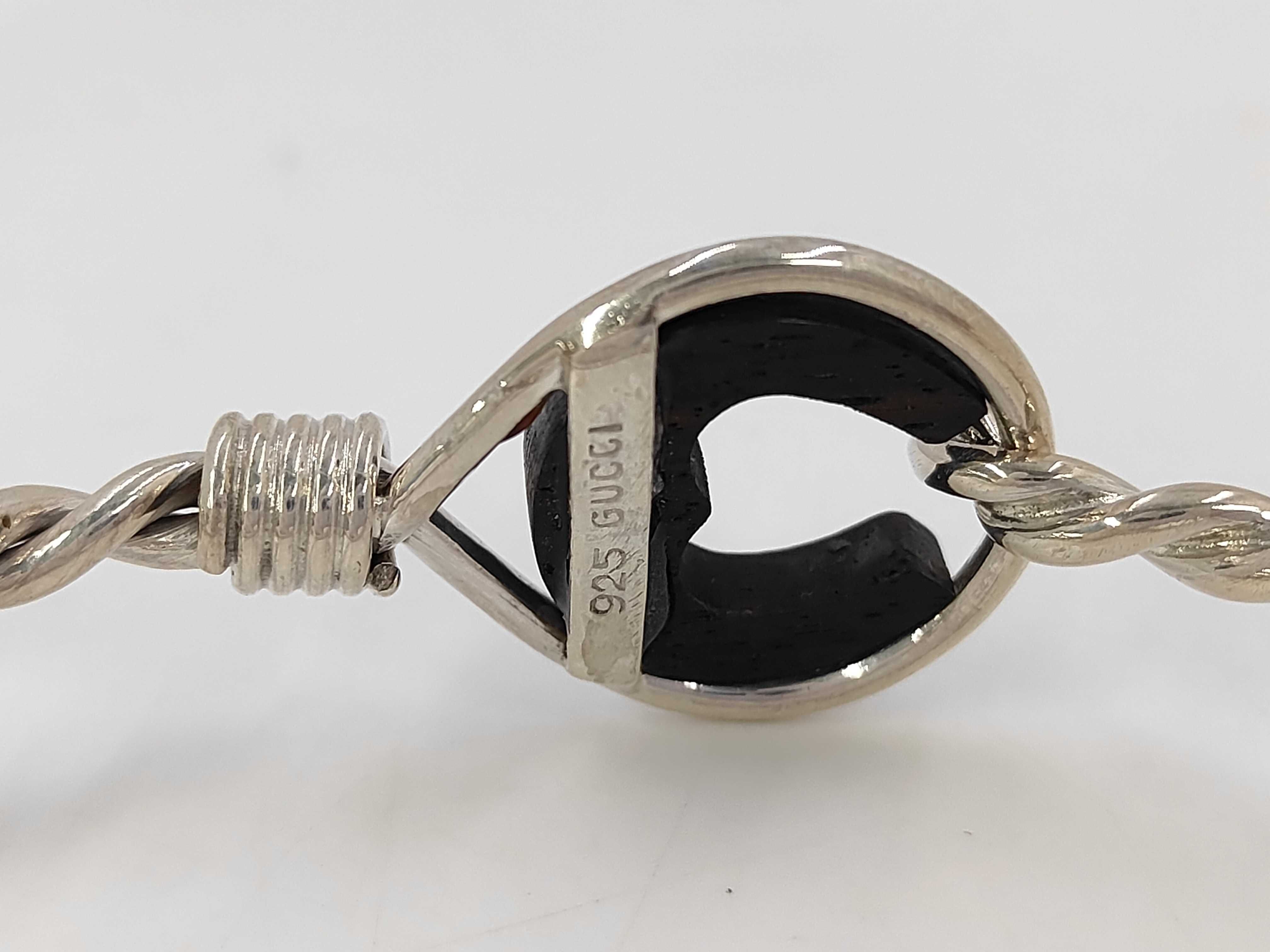 Extremely Rare Item: Gucci Bangle, Ebony Twist Wire, Silver, Size 18, Bracelet/Bangle — view 3