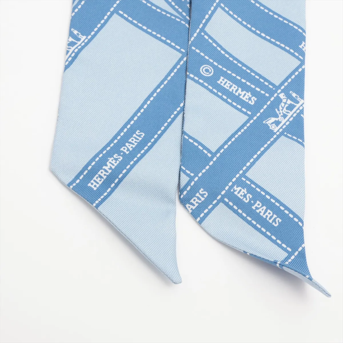 Twilly Bolduc Scarf Silk Blue — view 2