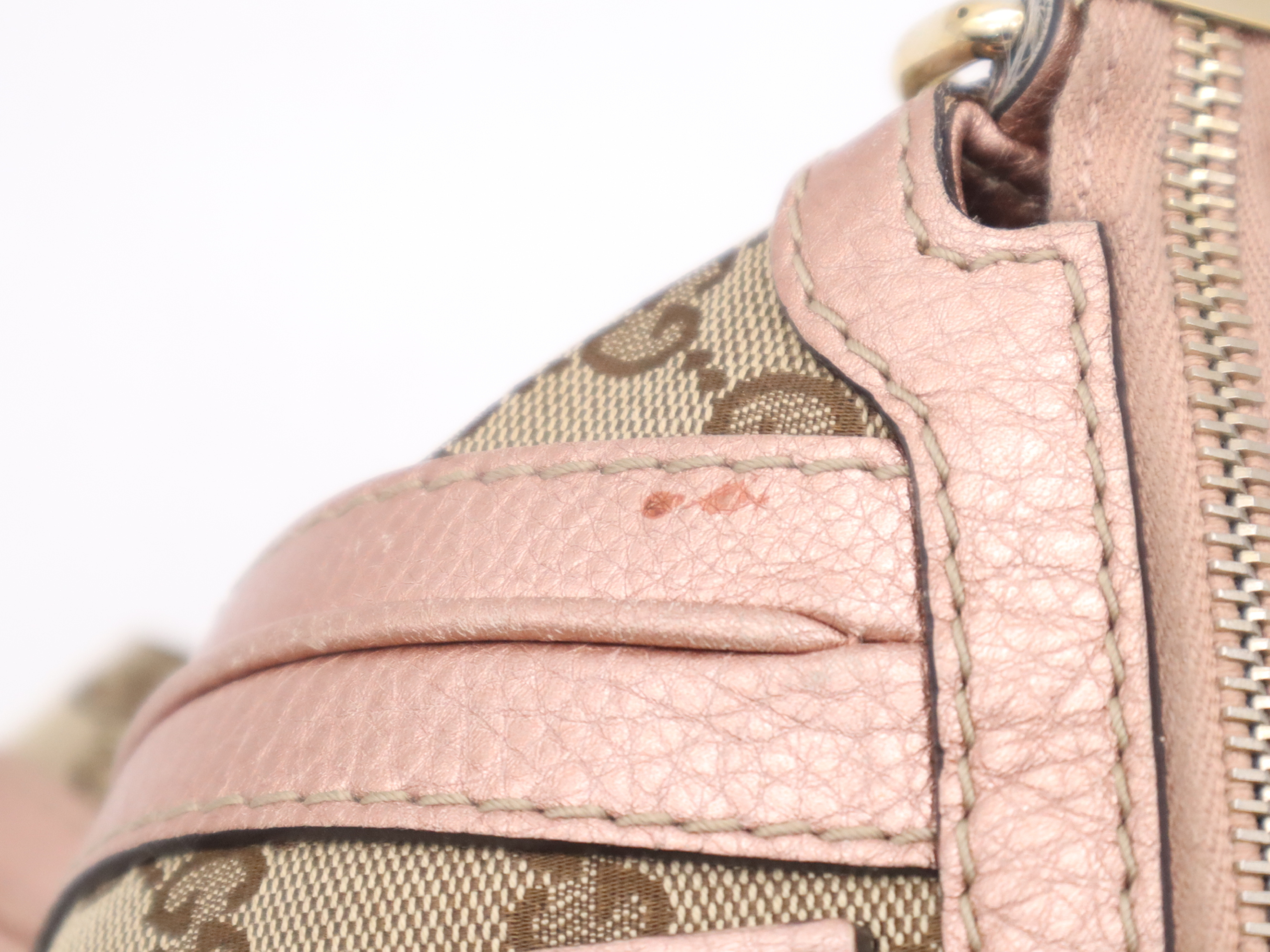 282300 GG Canvas Bella 2-way Handbag Beige Pink with Shoulder Strap and Bamboo Tassel — view 11