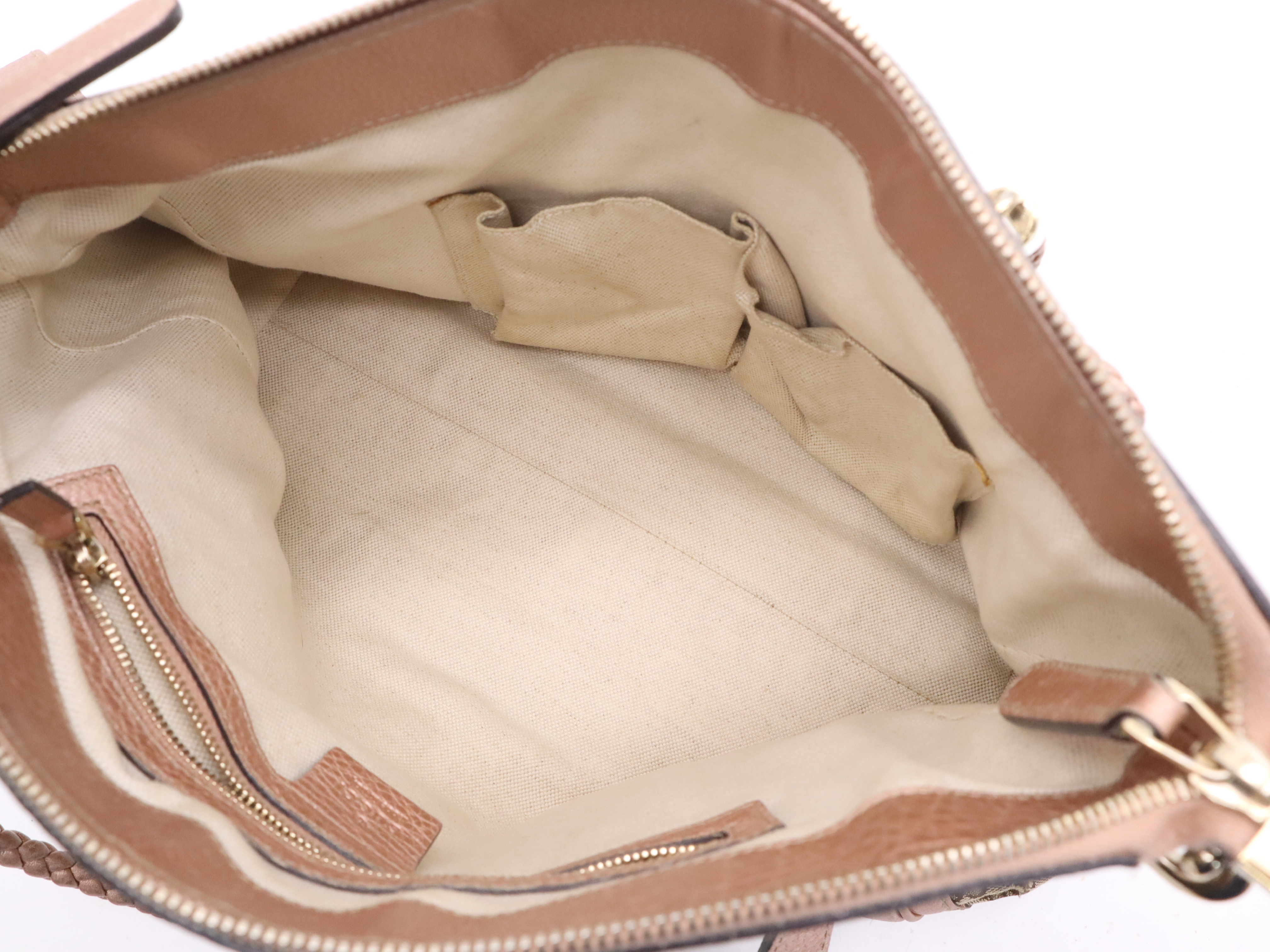 282300 GG Canvas Bella 2-way Handbag Beige Pink with Shoulder Strap and Bamboo Tassel — view 13