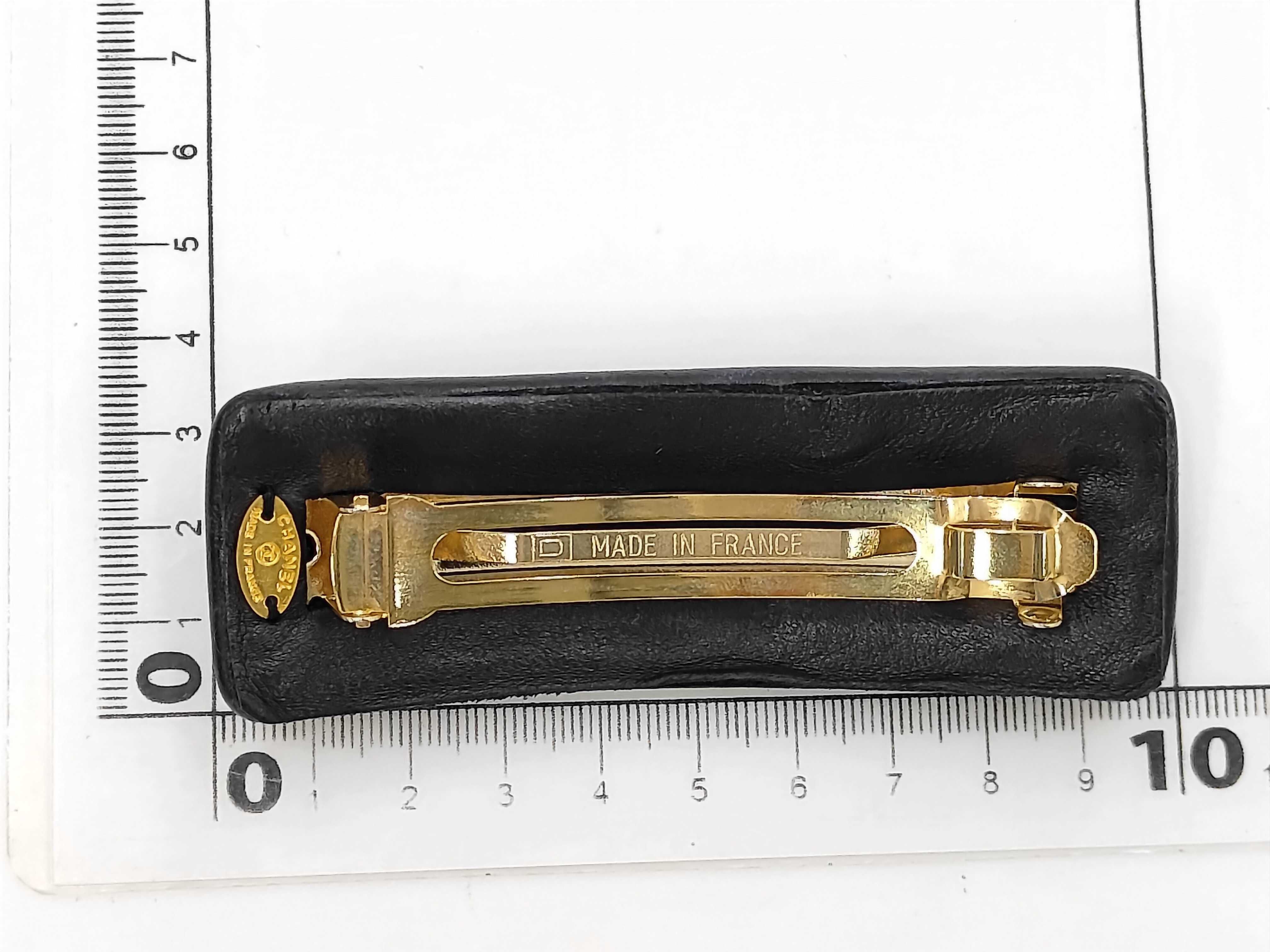 Leather Barrette, Black Hair Accessory — view 3