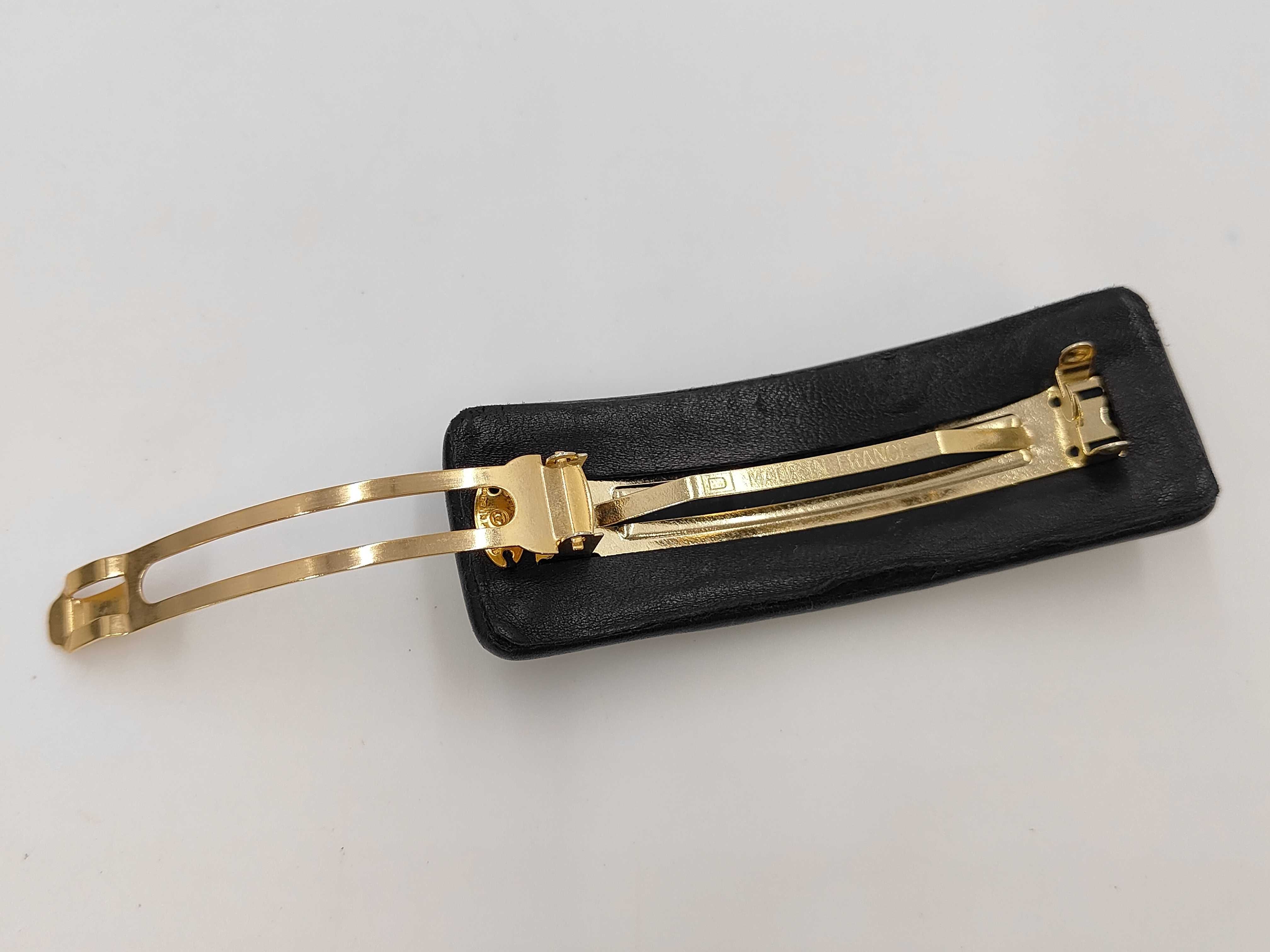 Leather Barrette, Black Hair Accessory — view 4