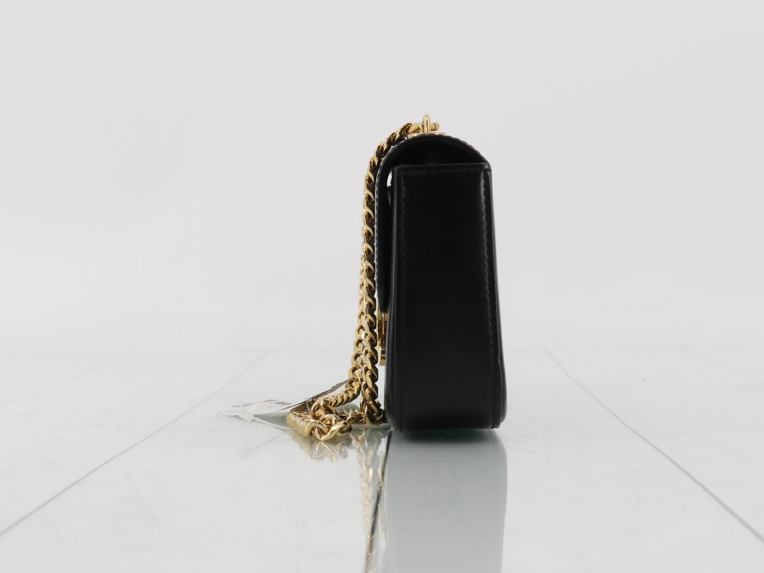 Claude Chain Semi-Shoulder Bag, Black — view 3