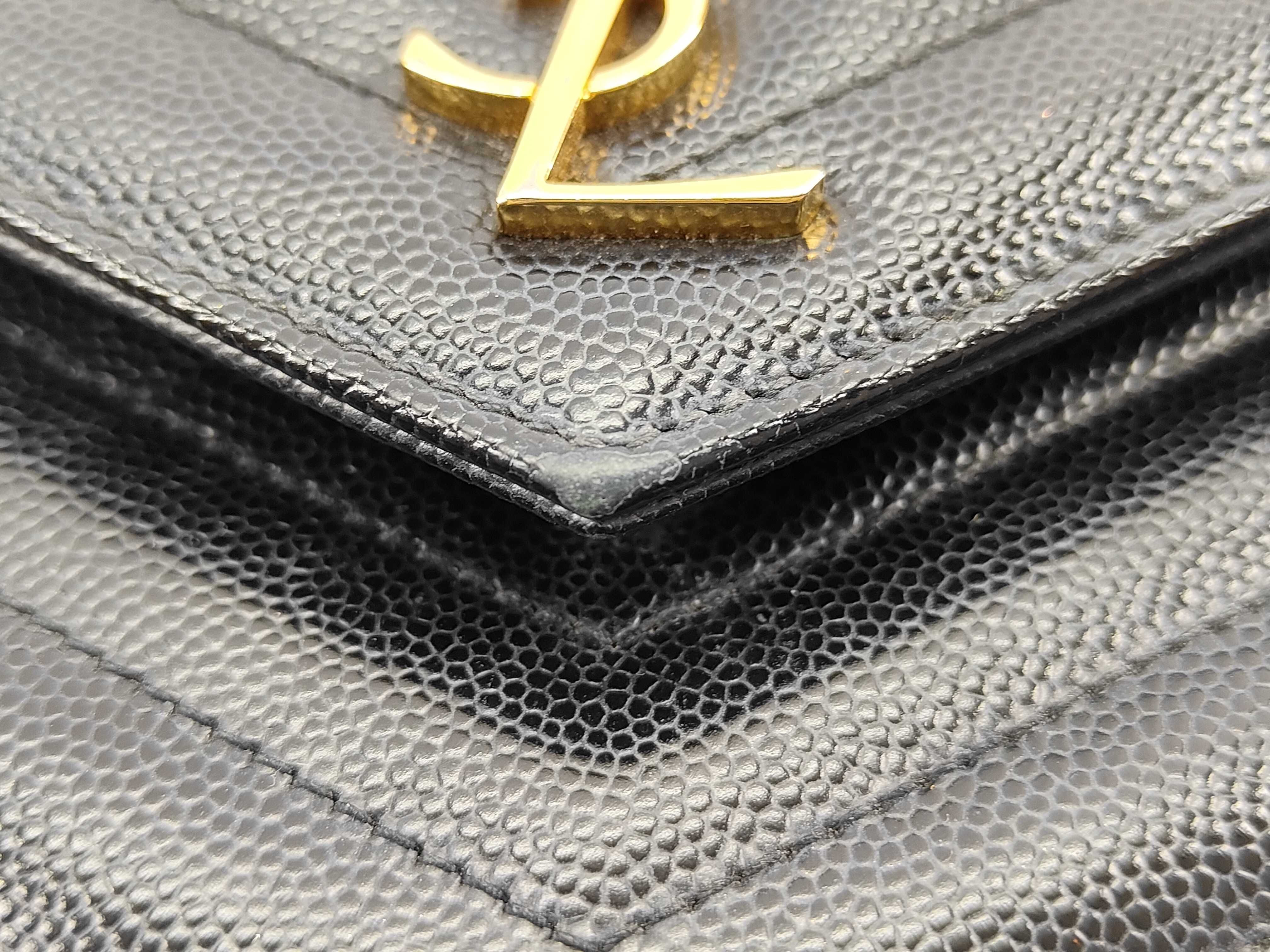 TH-YSL 393953 Cassandre Leather Black GHW Wallet On Chain - Grade B Shoulder Bag — view 14