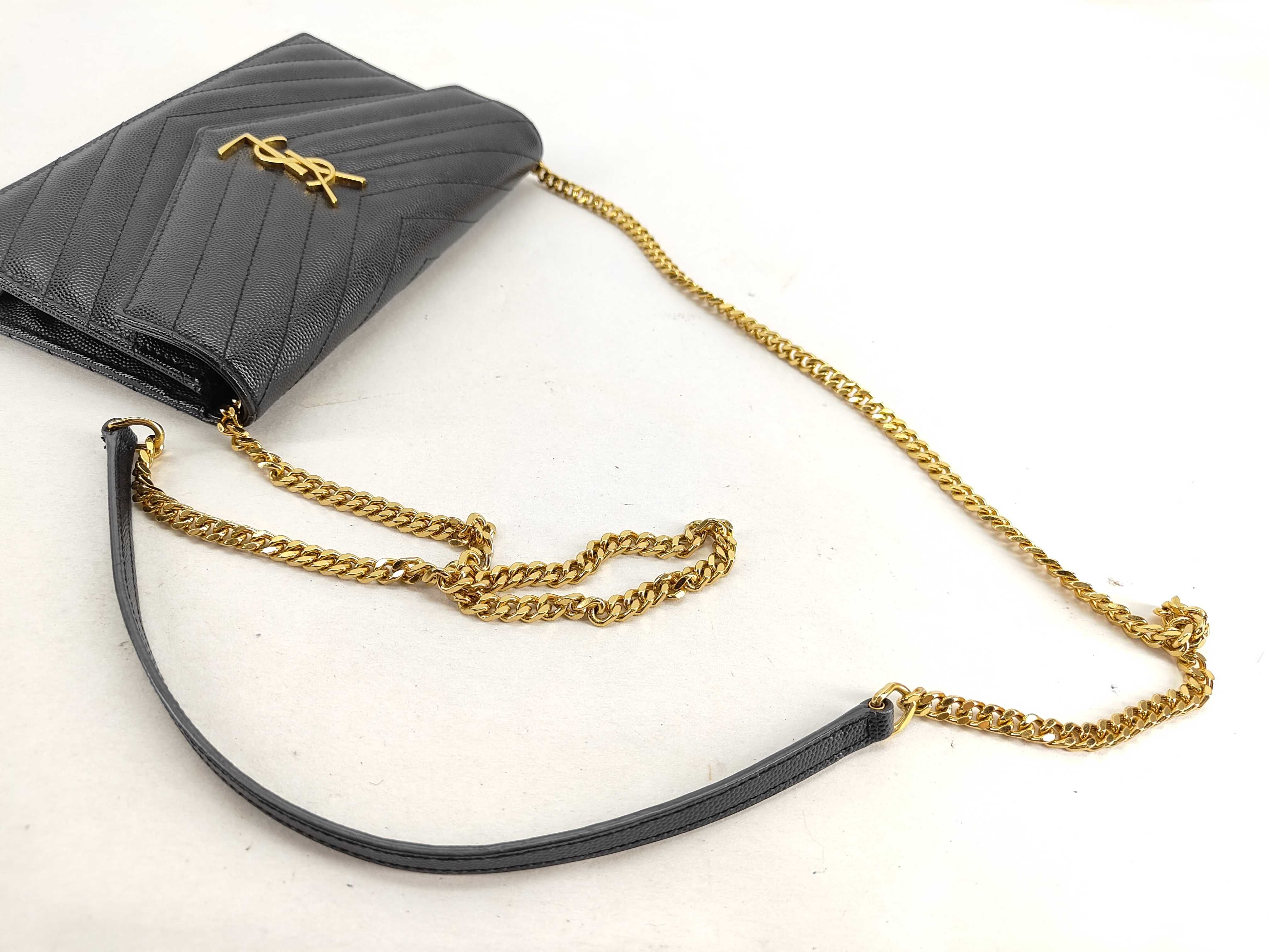 TH-YSL 393953 Cassandre Leather Black GHW Wallet On Chain - Grade B Shoulder Bag — view 3