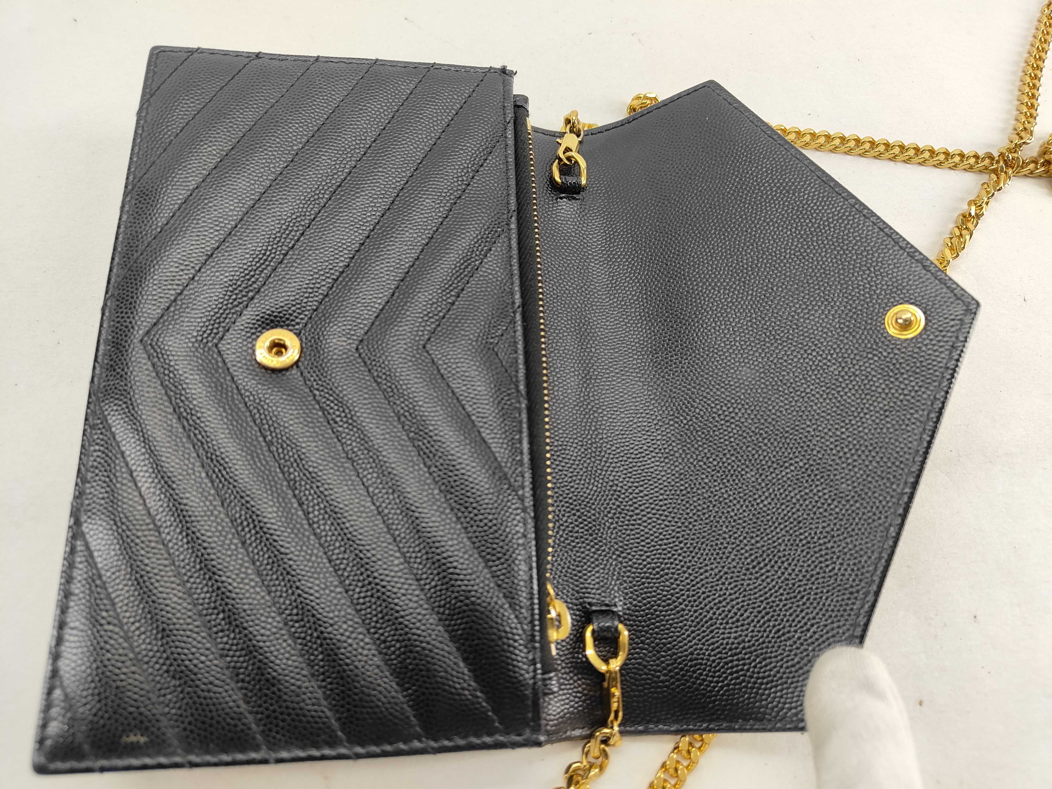 TH-YSL 393953 Cassandre Leather Black GHW Wallet On Chain - Grade B Shoulder Bag — view 6