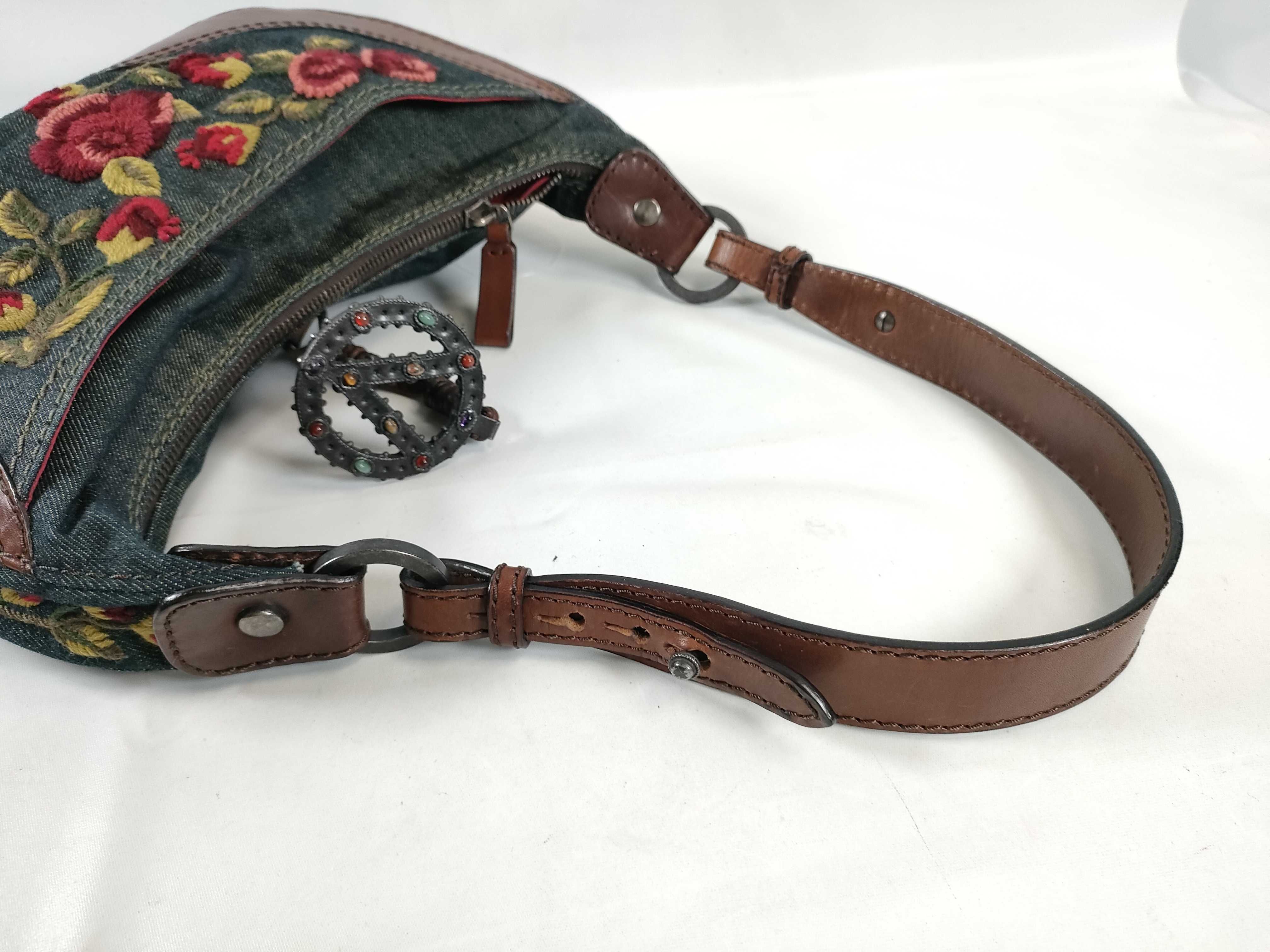 Calavani Shoulder Bag, Denim Flower Shoulder Bag — view 3