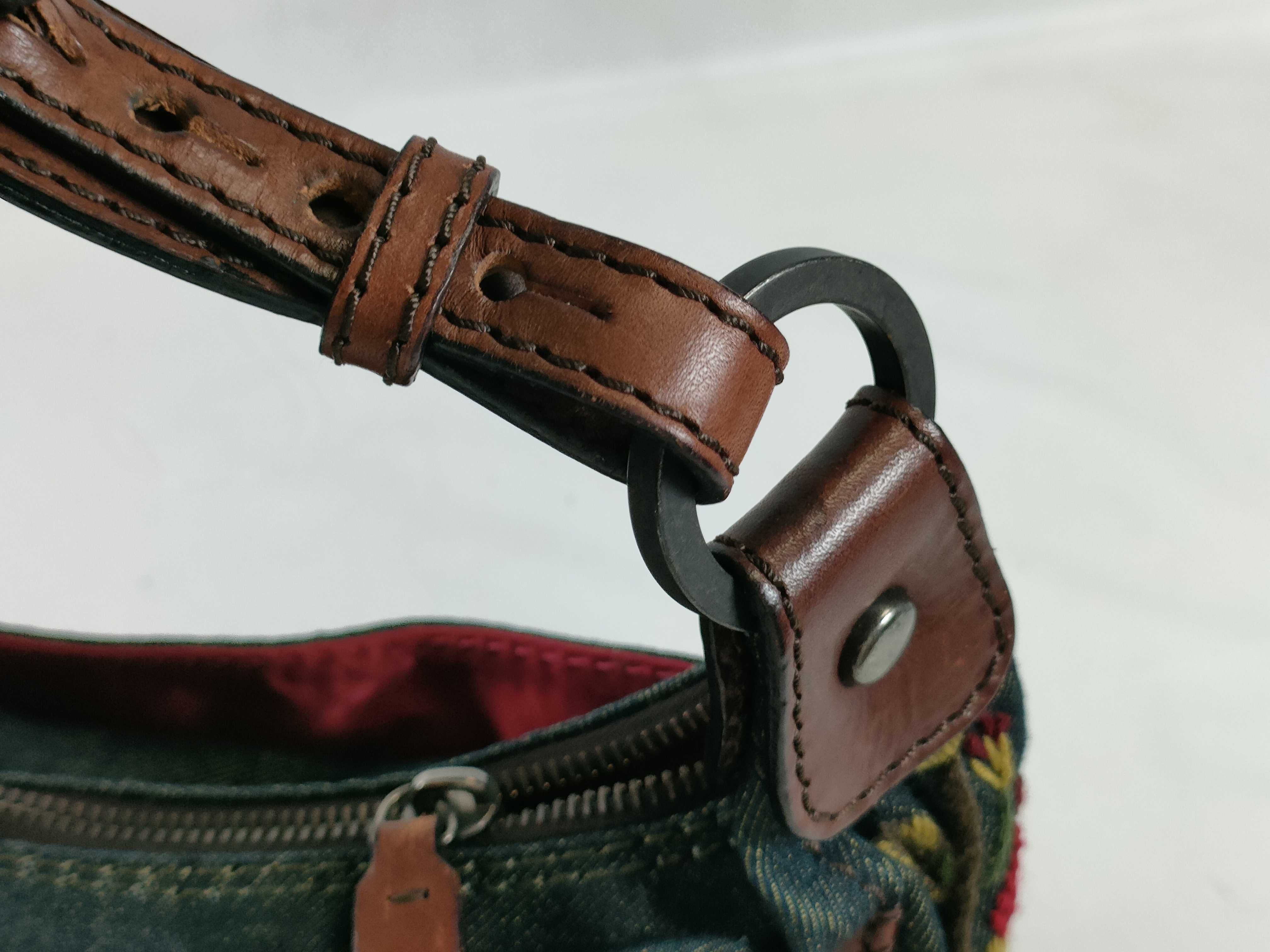 Calavani Shoulder Bag, Denim Flower Shoulder Bag — view 5