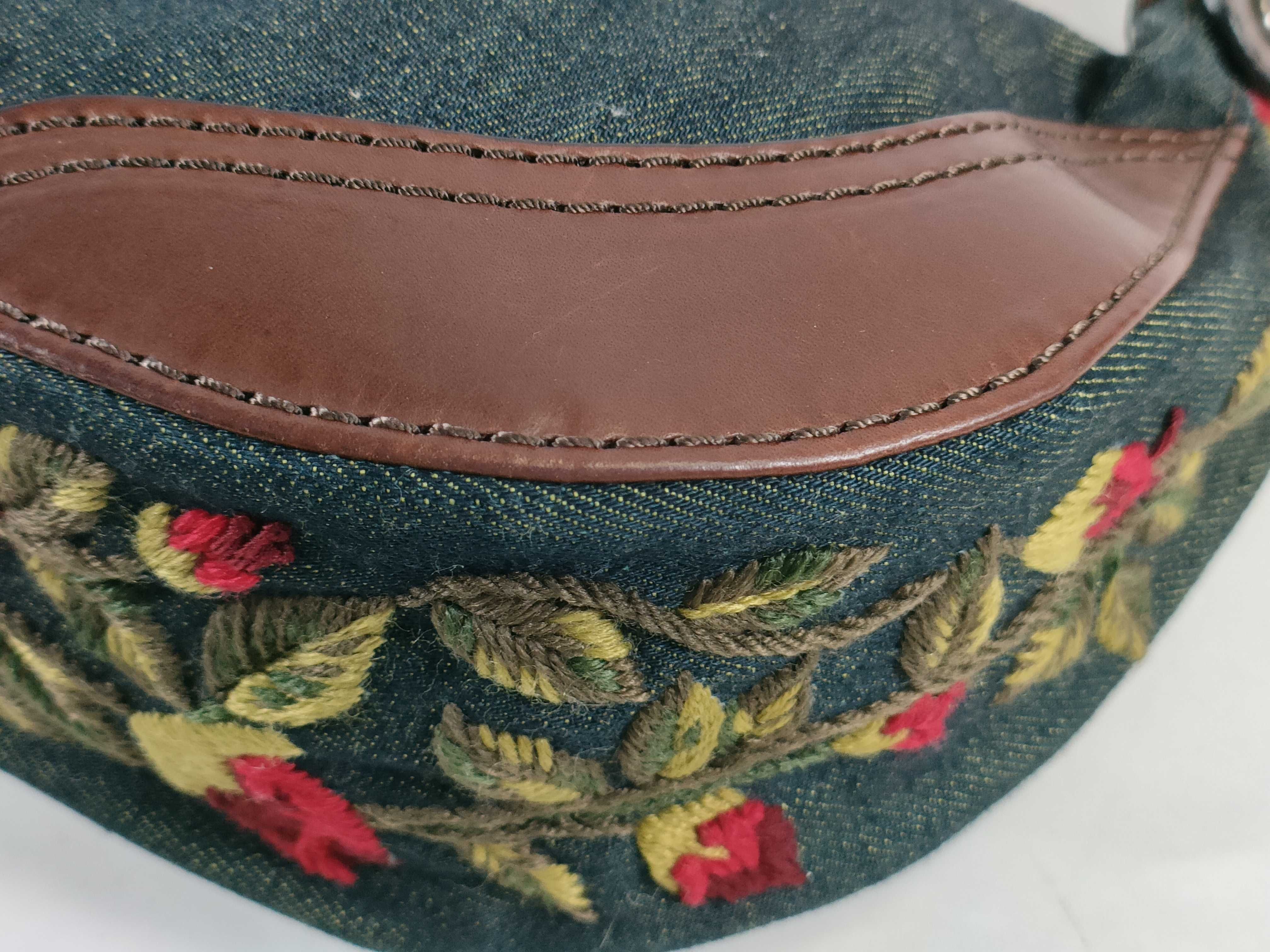 Calavani Shoulder Bag, Denim Flower Shoulder Bag — view 6