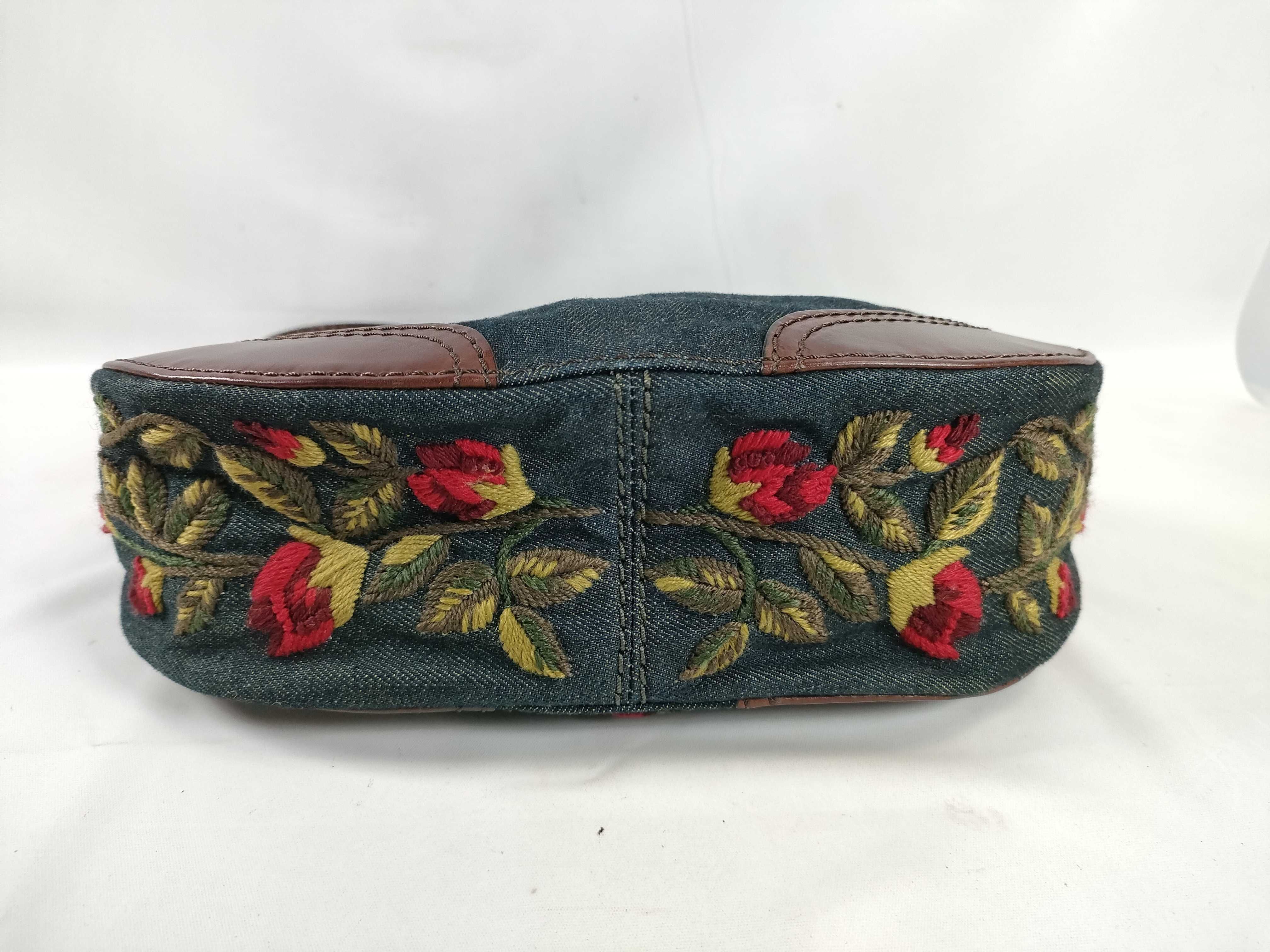Calavani Shoulder Bag, Denim Flower Shoulder Bag — view 7