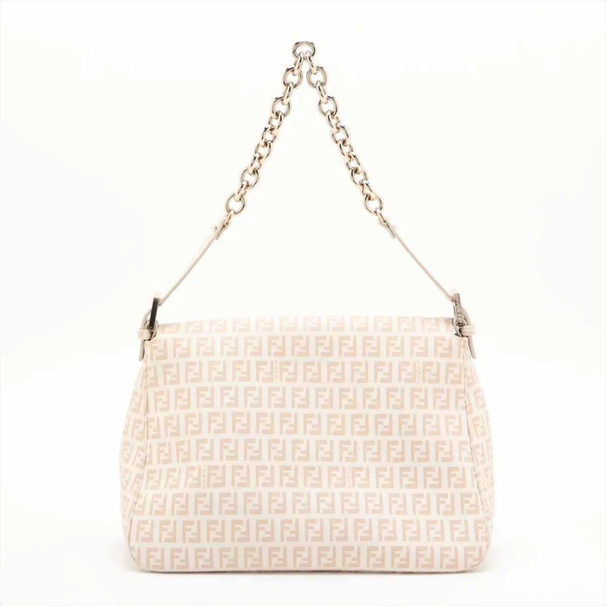 Zucchino Leather Chain Shoulder Bag, Beige, 8BR001 — view 2