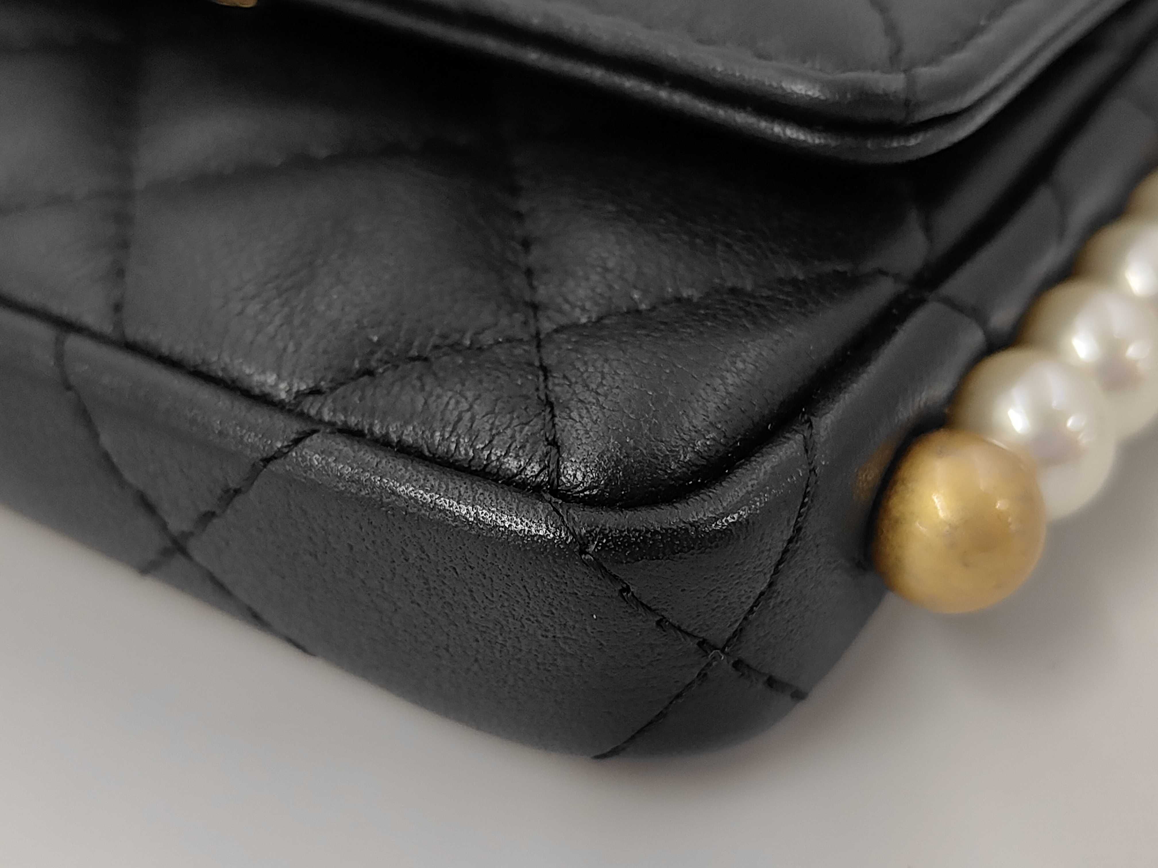 Pearl Matelassé Chain Shoulder Bag — view 3