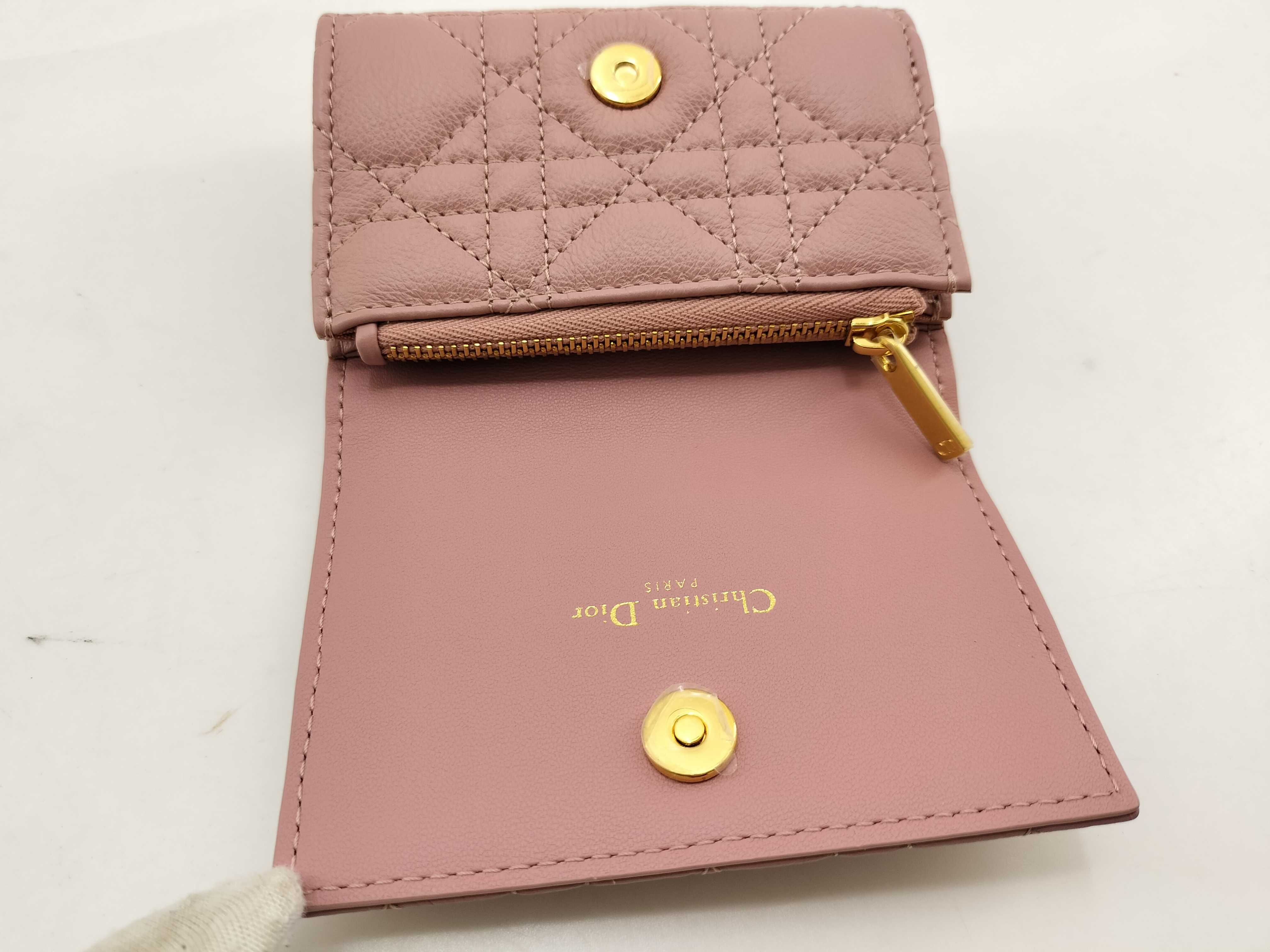 Caro Glycine Wallet, Cannage Pink Coin Purse — view 9