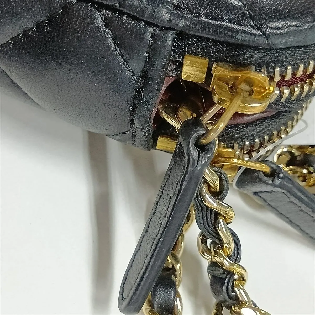 Matelassé Lambskin Chain Wallet, Black with Gold Hardware, 22775163, Serial Number 22 — view 11
